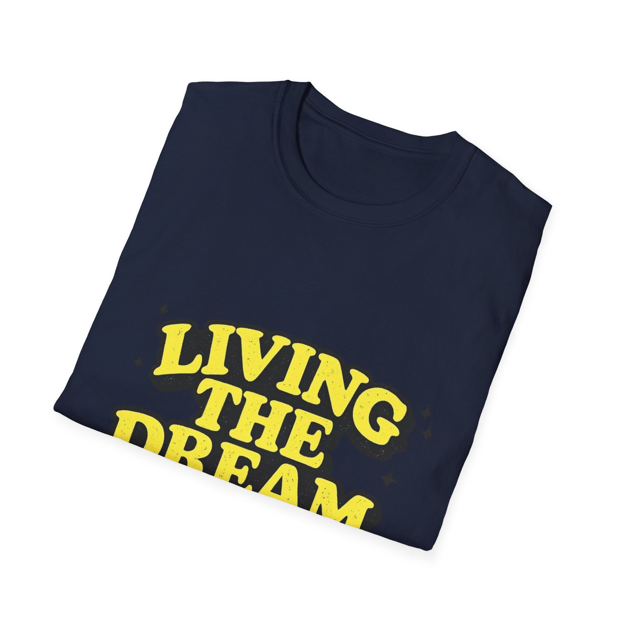 Living The Dream T-Shirt | Retro Yellow Bubble Letter Tee