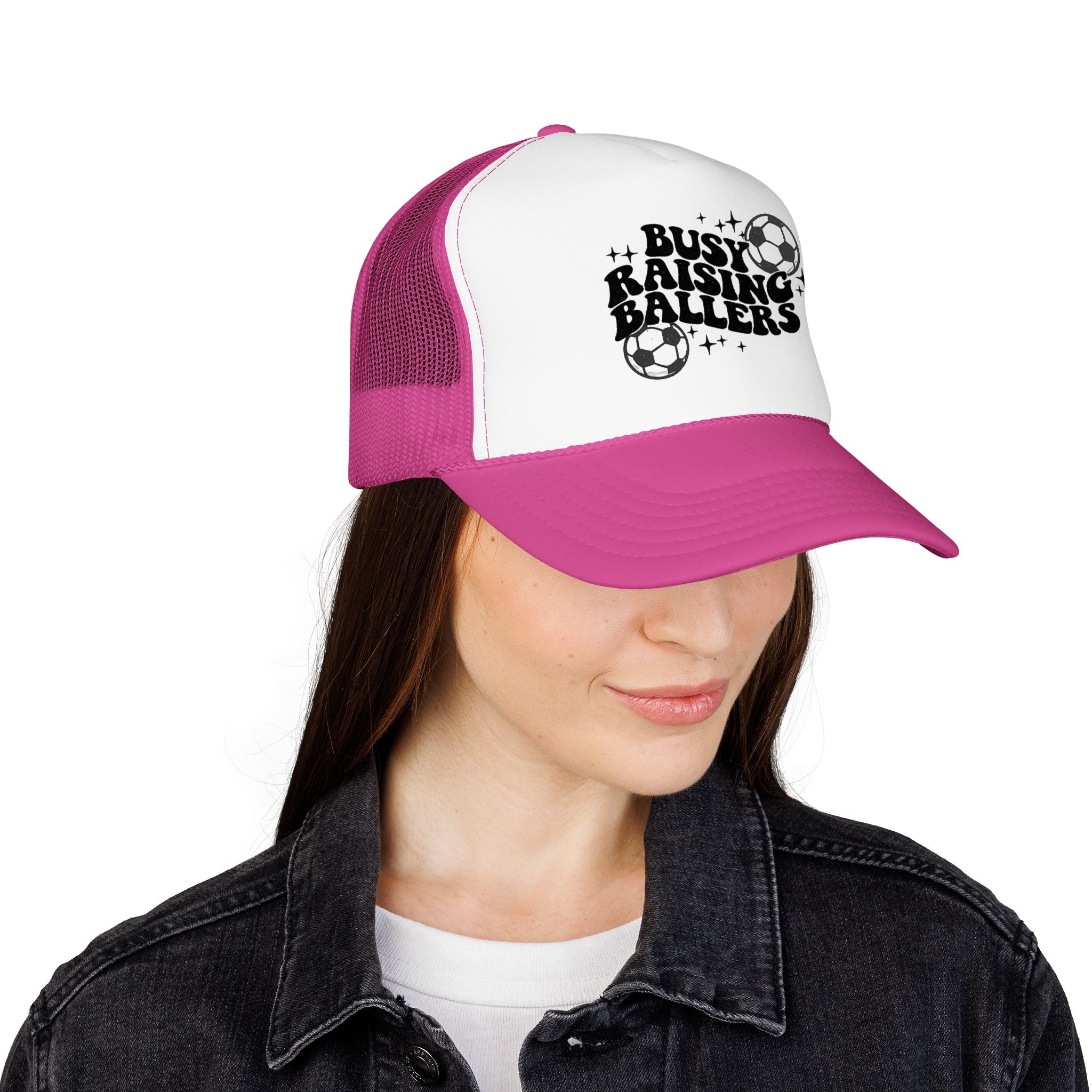 Busy Raising Ballers Foam Trucker Hat | Soccer Mom Dad Youth Sports