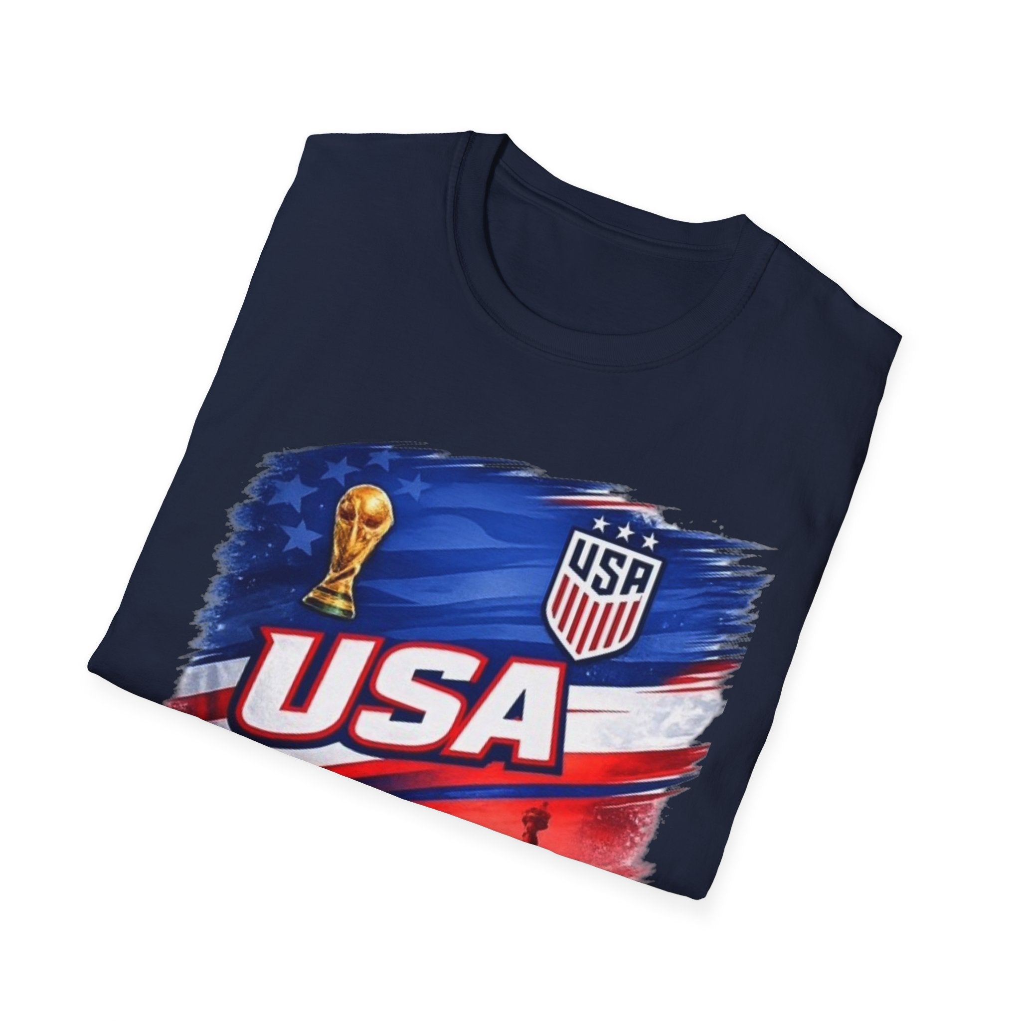 USA Soccer World Cup T-Shirt | American Flag, Statue of Liberty, Soccer Crest