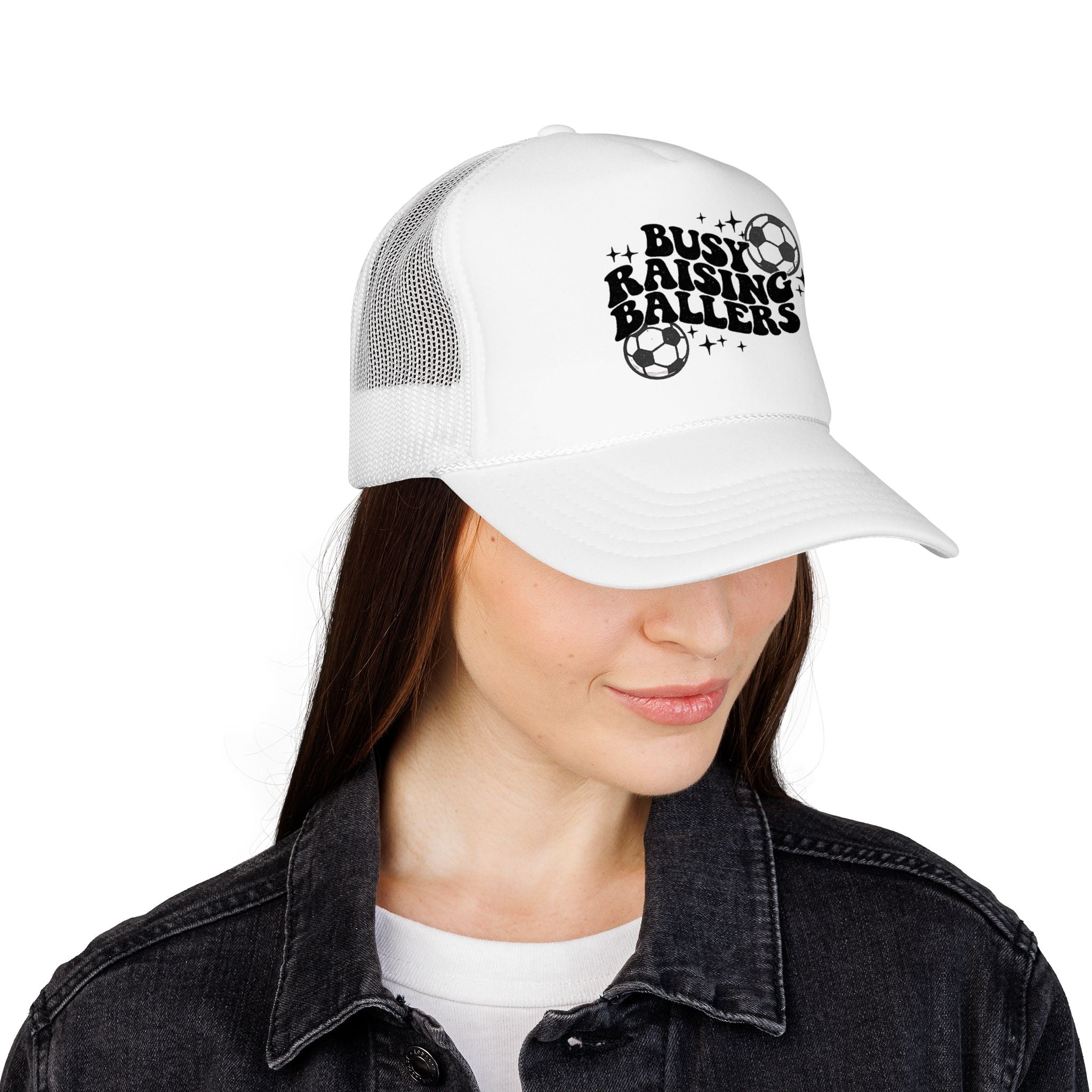 Busy Raising Ballers Foam Trucker Hat | Soccer Mom Dad Youth Sports