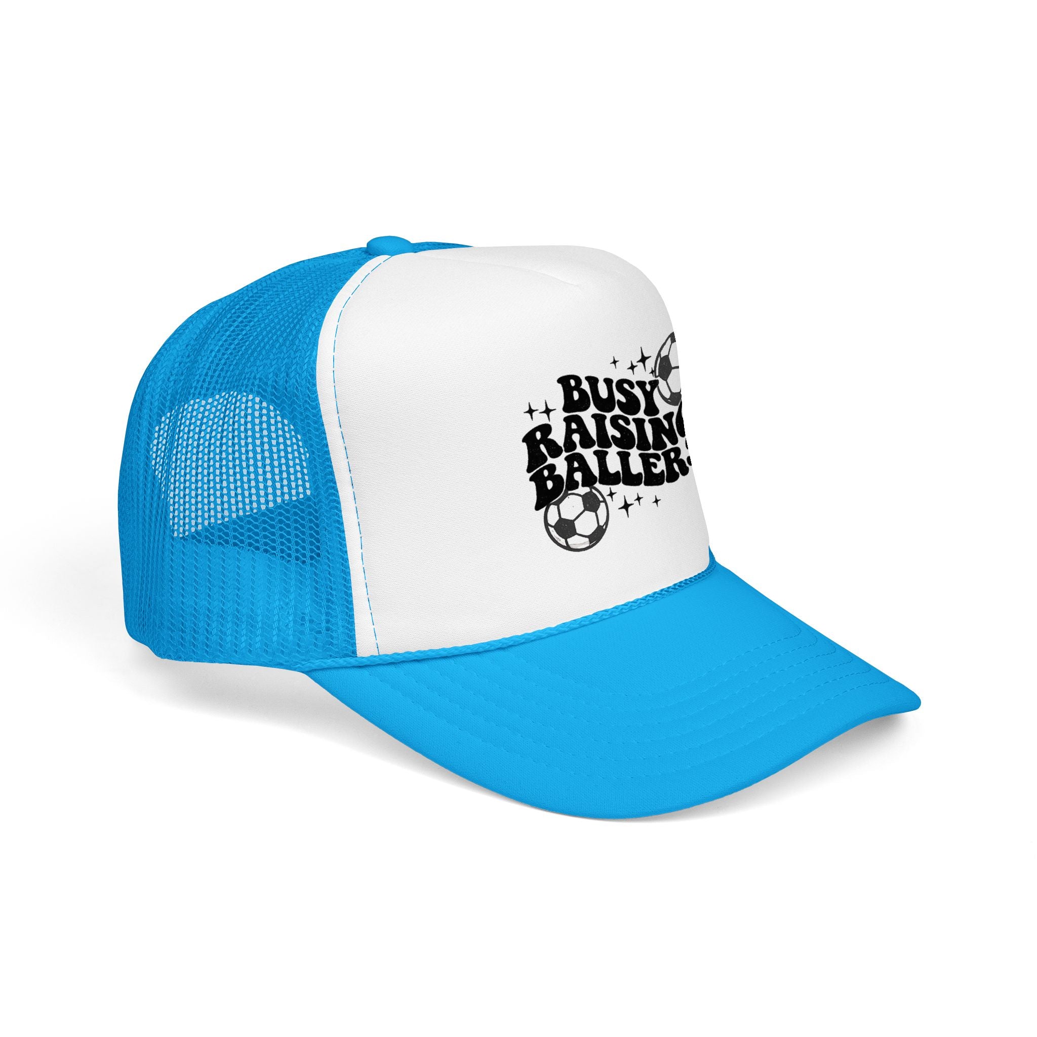 Busy Raising Ballers Foam Trucker Hat | Soccer Mom Dad Youth Sports
