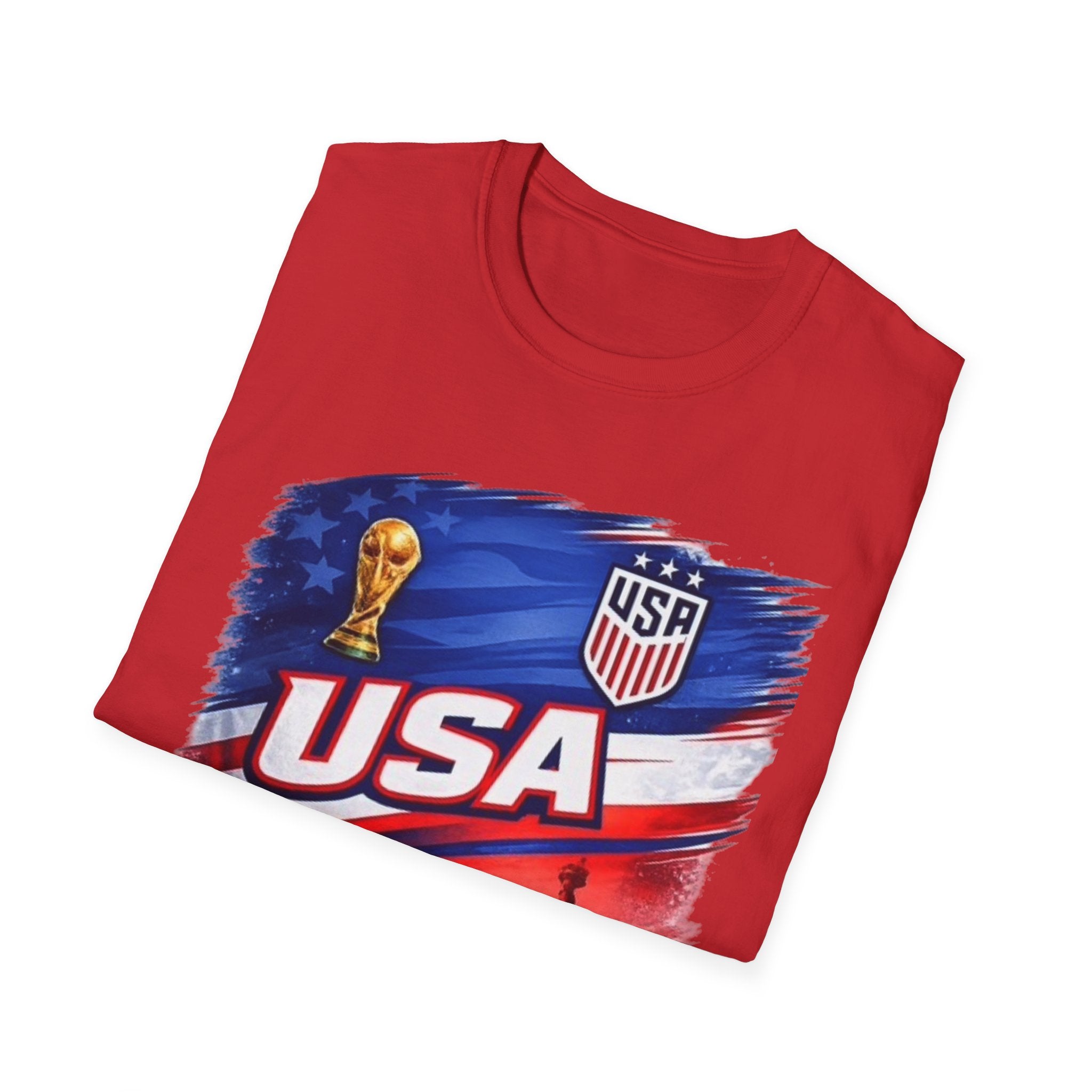 USA Soccer World Cup T-Shirt | American Flag, Statue of Liberty, Soccer Crest