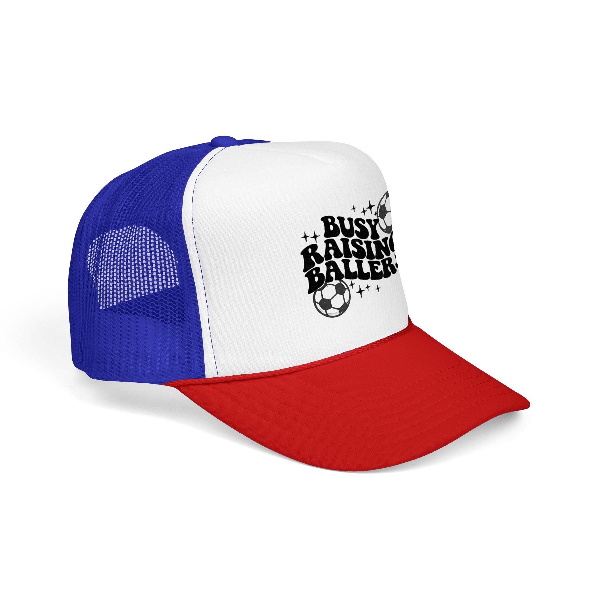 Busy Raising Ballers Foam Trucker Hat | Soccer Mom Dad Youth Sports