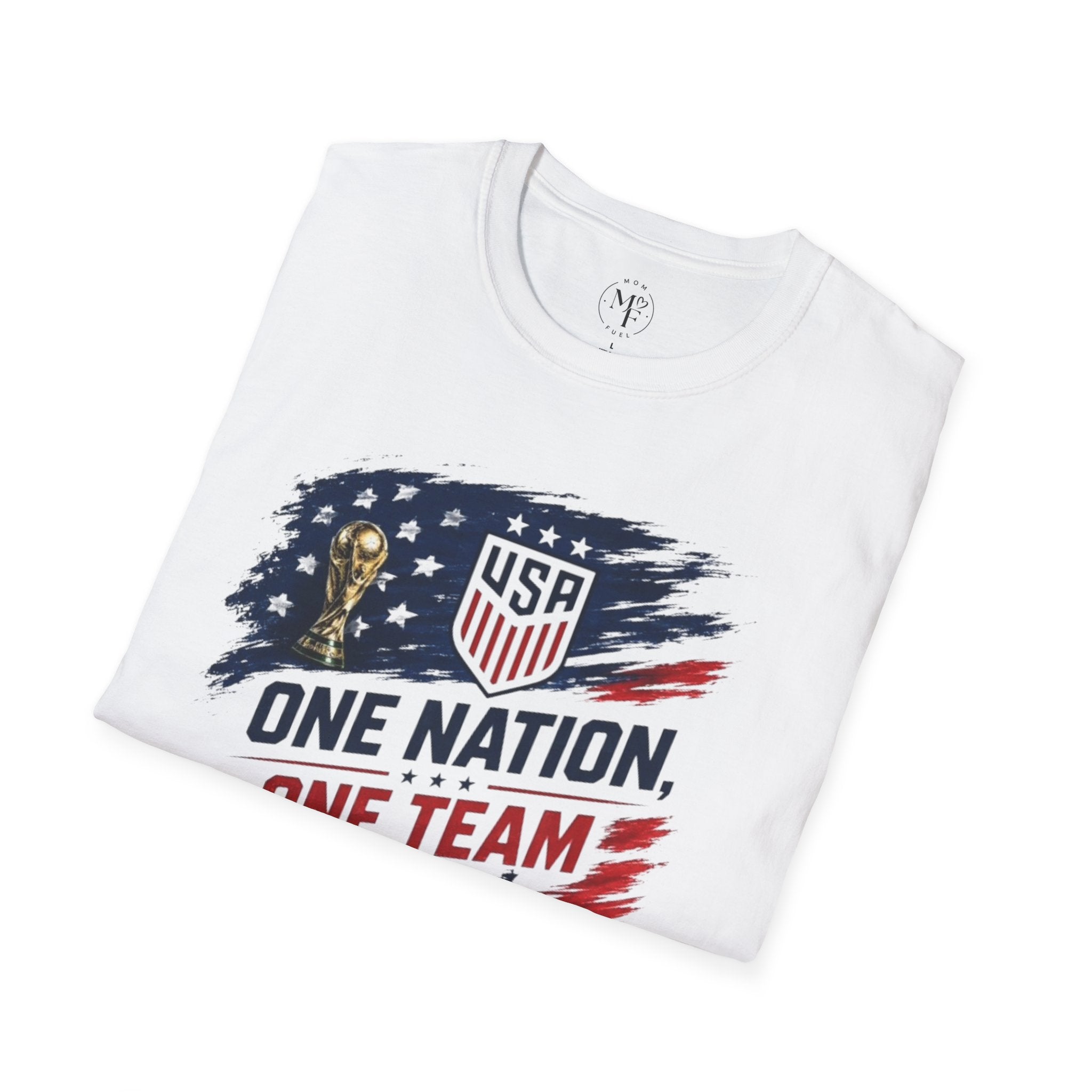 One Nation One Team T-Shirt | USA Flag, Statue of Liberty, Soccer Emblem