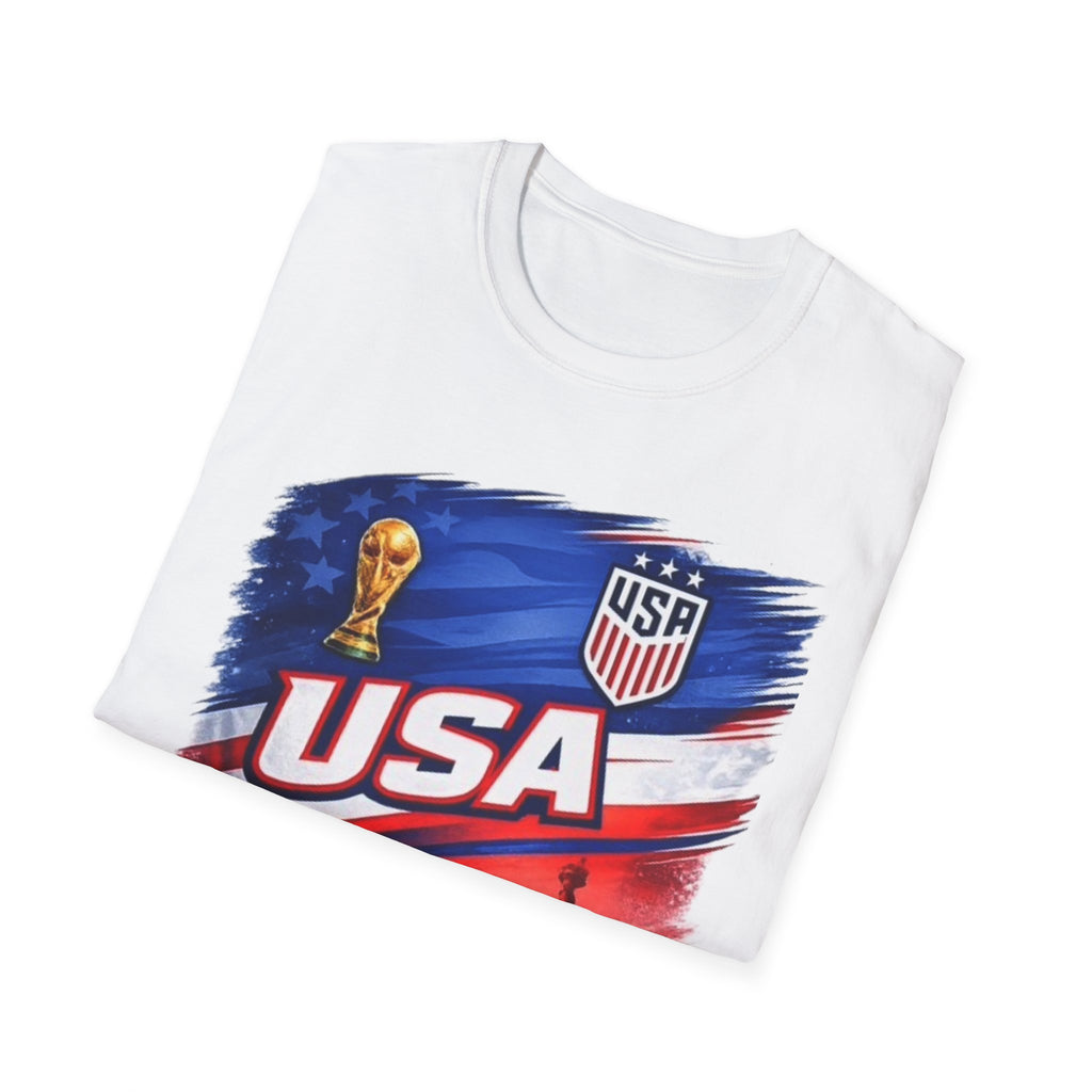 USA Soccer World Cup T-Shirt | American Flag, Statue of Liberty, Soccer Crest