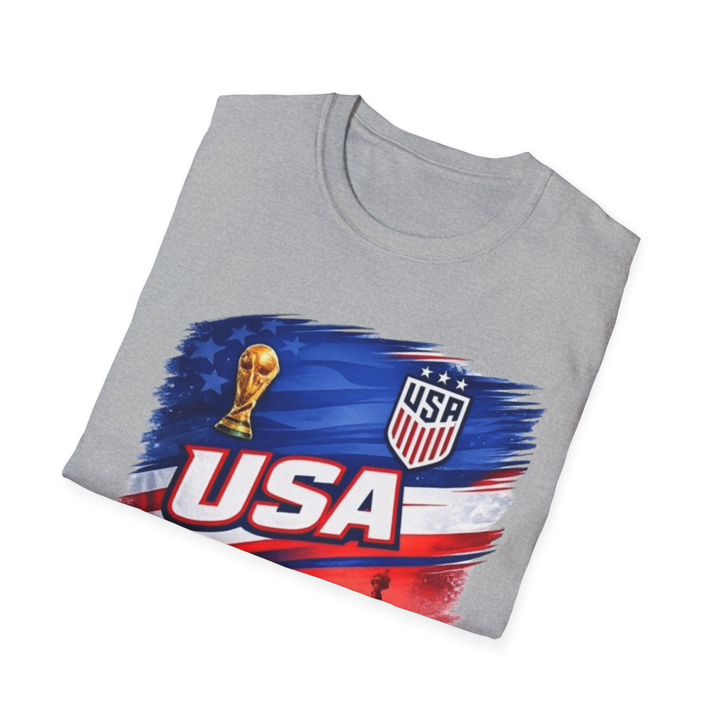 USA Soccer World Cup T-Shirt | American Flag, Statue of Liberty, Soccer Crest