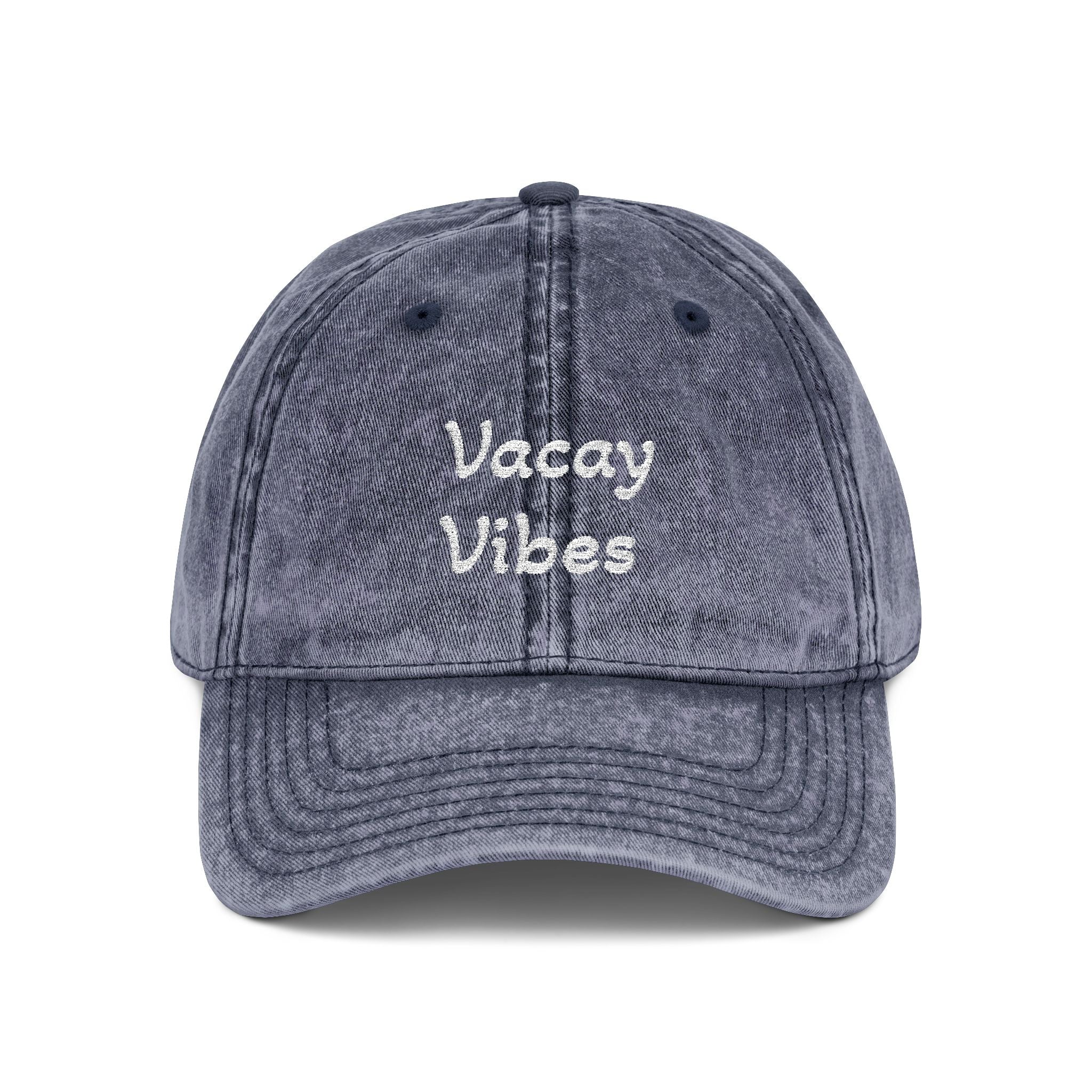 Vacay Vibes Embroidered Vintage Cap – Washed Red Baseball Hat