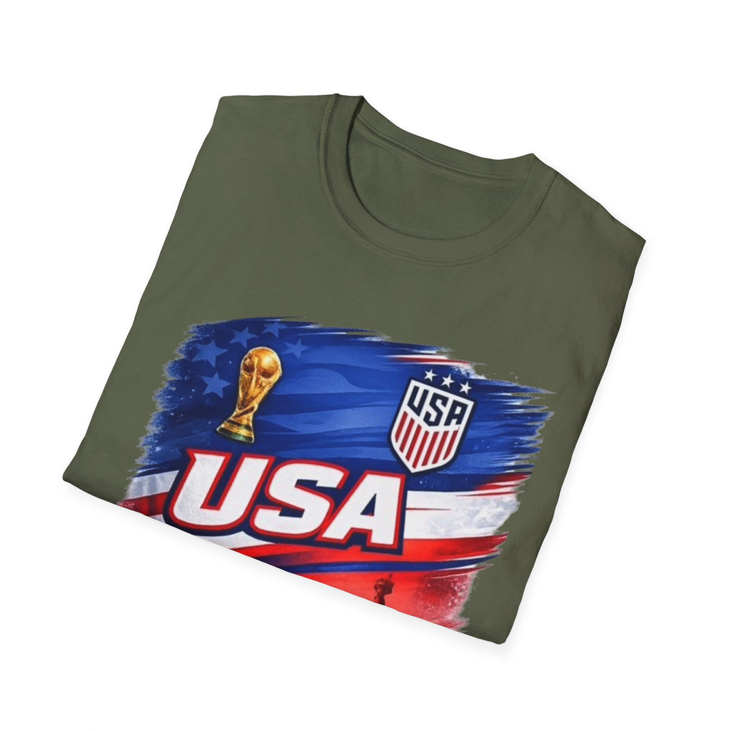 USA Soccer World Cup T-Shirt | American Flag, Statue of Liberty, Soccer Crest