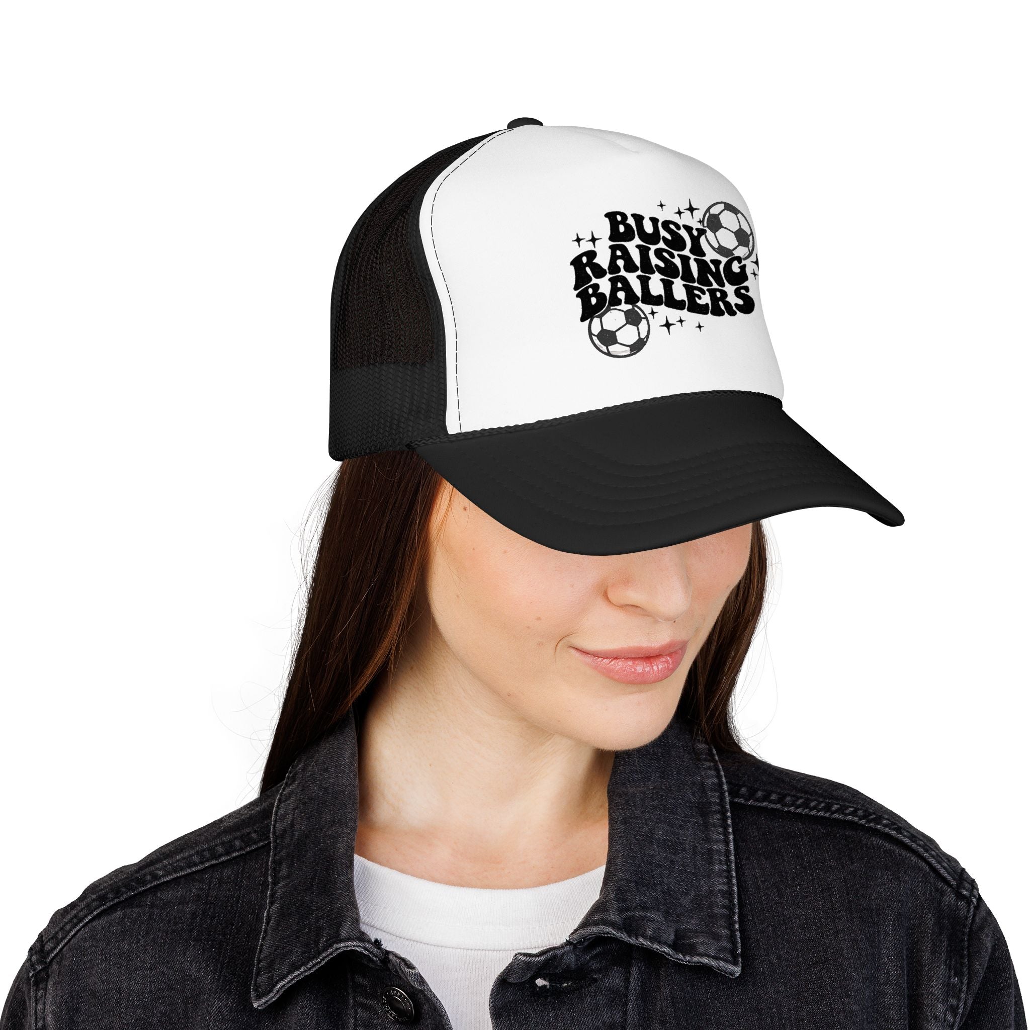 Busy Raising Ballers Foam Trucker Hat | Soccer Mom Dad Youth Sports