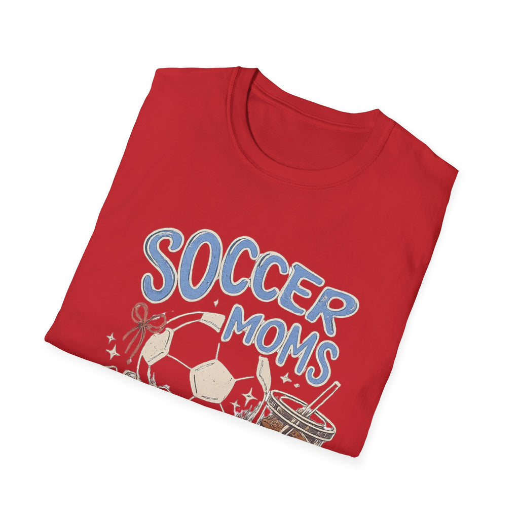 Soccer Moms Club T-Shirt | Soccer Ball, Cleats, Drink Illustration