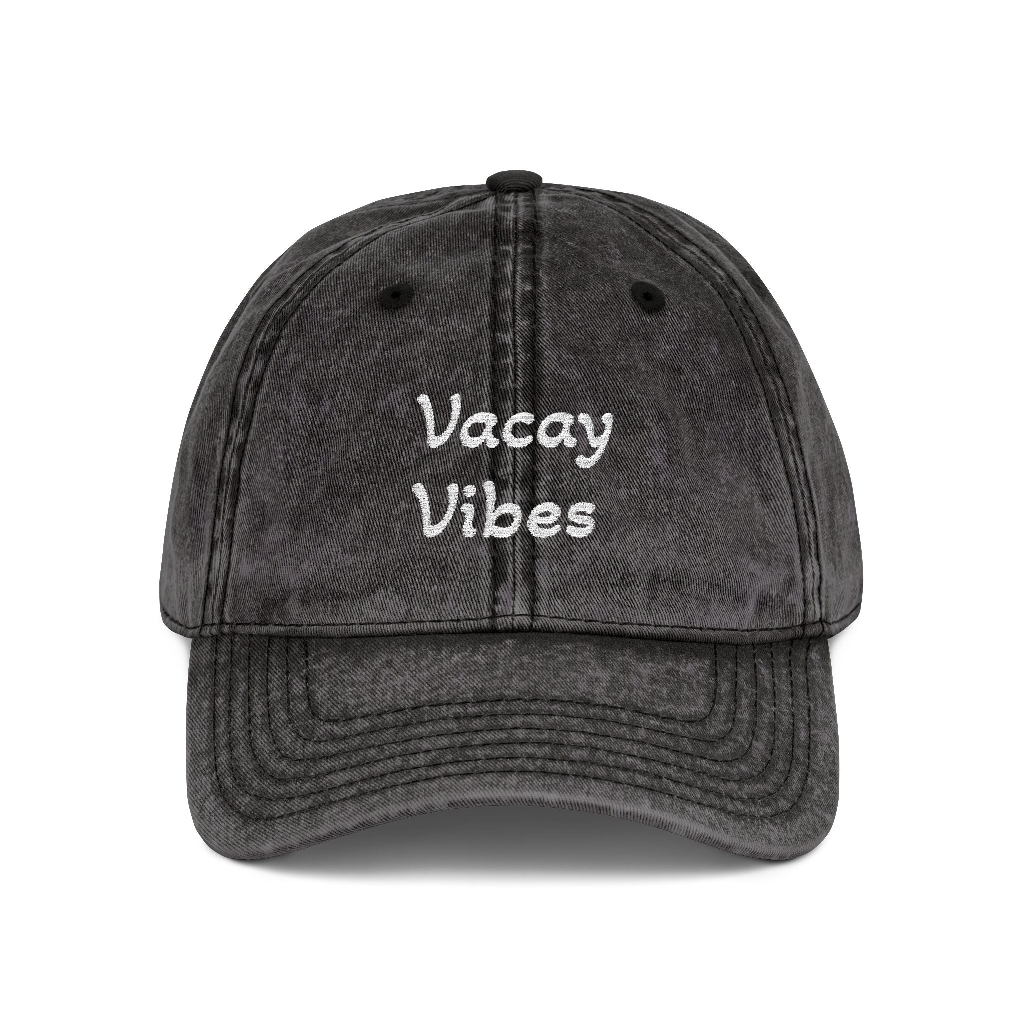 Vacay Vibes Embroidered Vintage Cap – Washed Red Baseball Hat