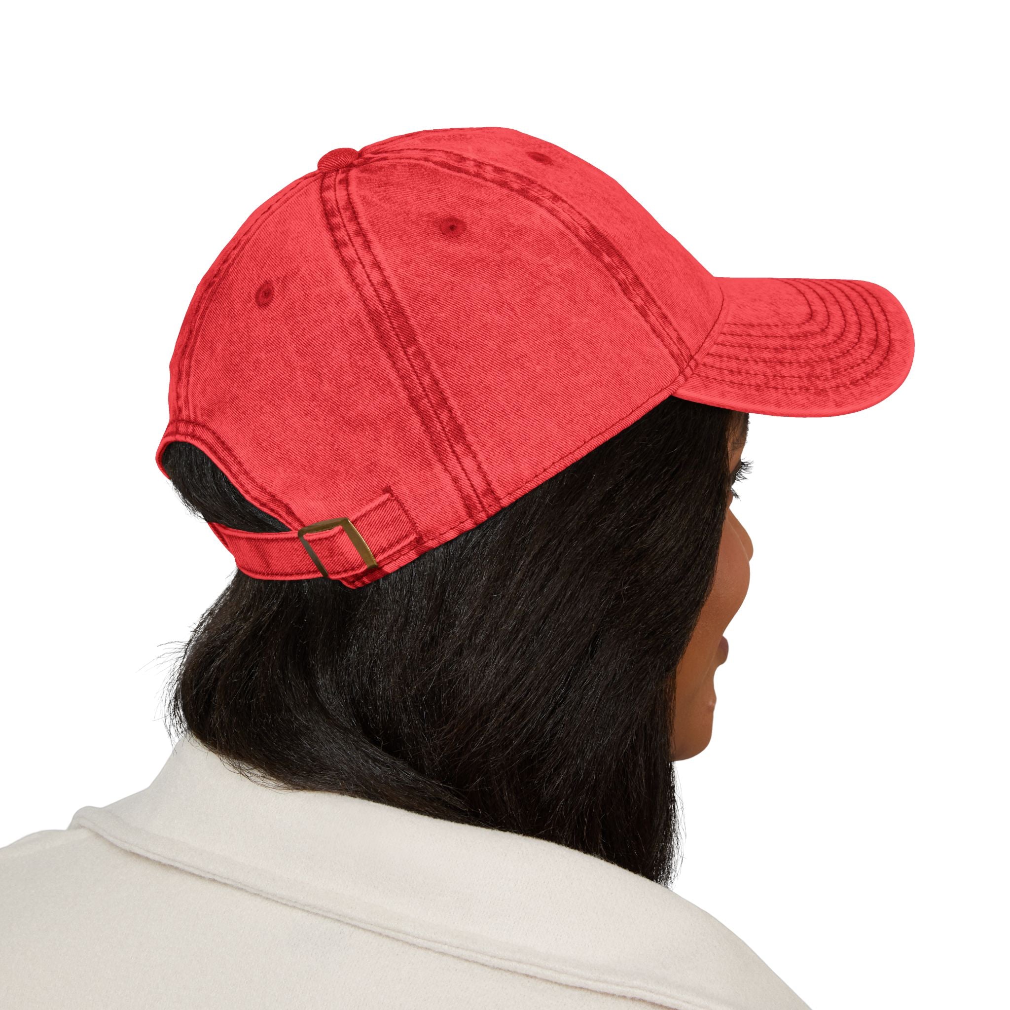 Vacay Vibes Embroidered Vintage Cap – Washed Red Baseball Hat