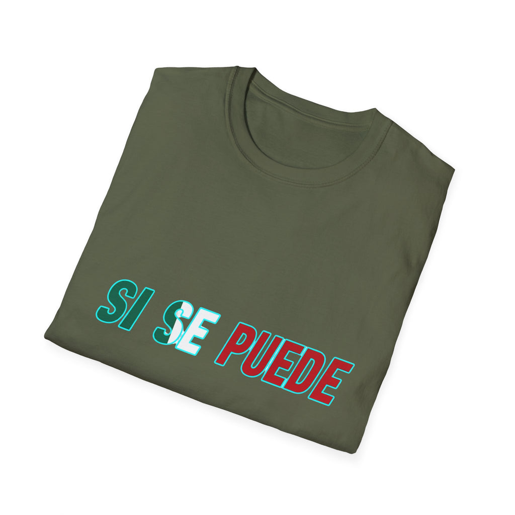 Si Se Puede T-Shirt | Spanish Empowerment Phrase, Green & Red Text