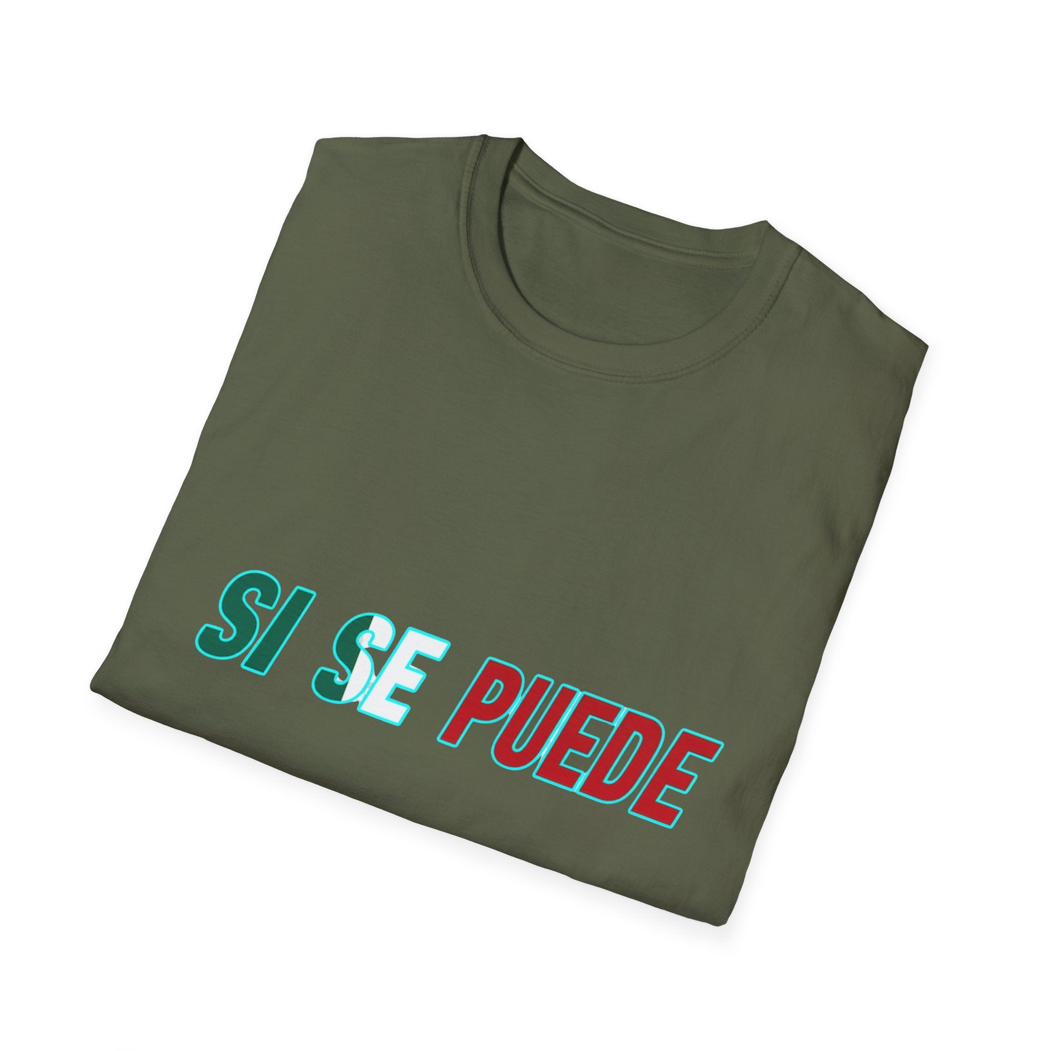 Si Se Puede T-Shirt | Spanish Empowerment Phrase, Green & Red Text
