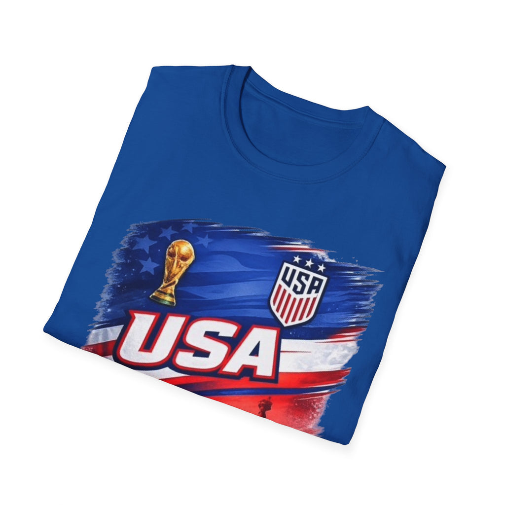 USA Soccer World Cup T-Shirt | American Flag, Statue of Liberty, Soccer Crest
