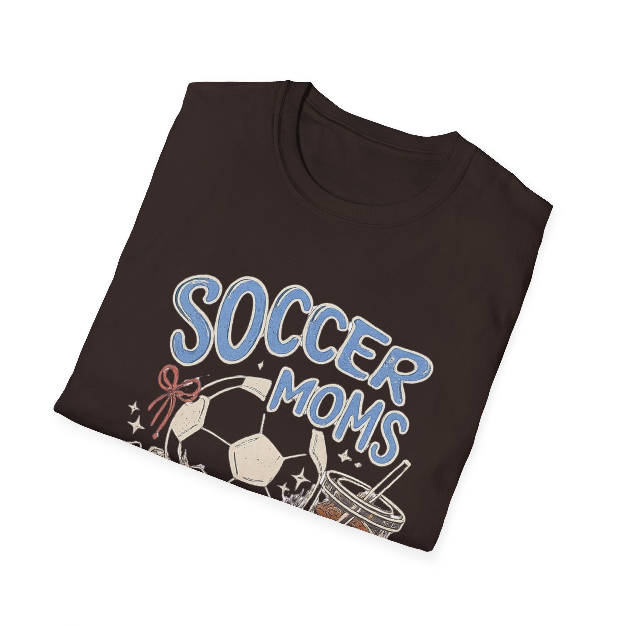 Soccer Moms Club T-Shirt | Soccer Ball, Cleats, Drink Illustration
