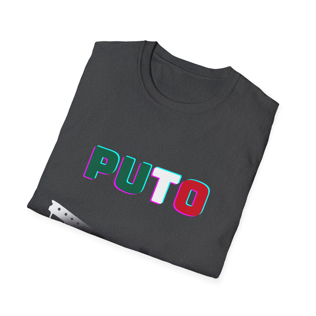 PUTO soccer penalty kick T-Shirt | stadium silhouette, bold typography