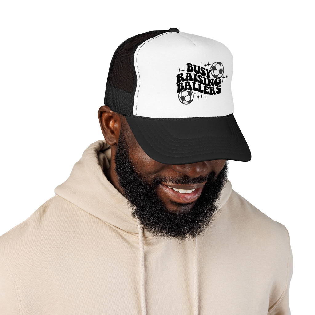 Busy Raising Ballers Foam Trucker Hat | Soccer Mom Dad Youth Sports