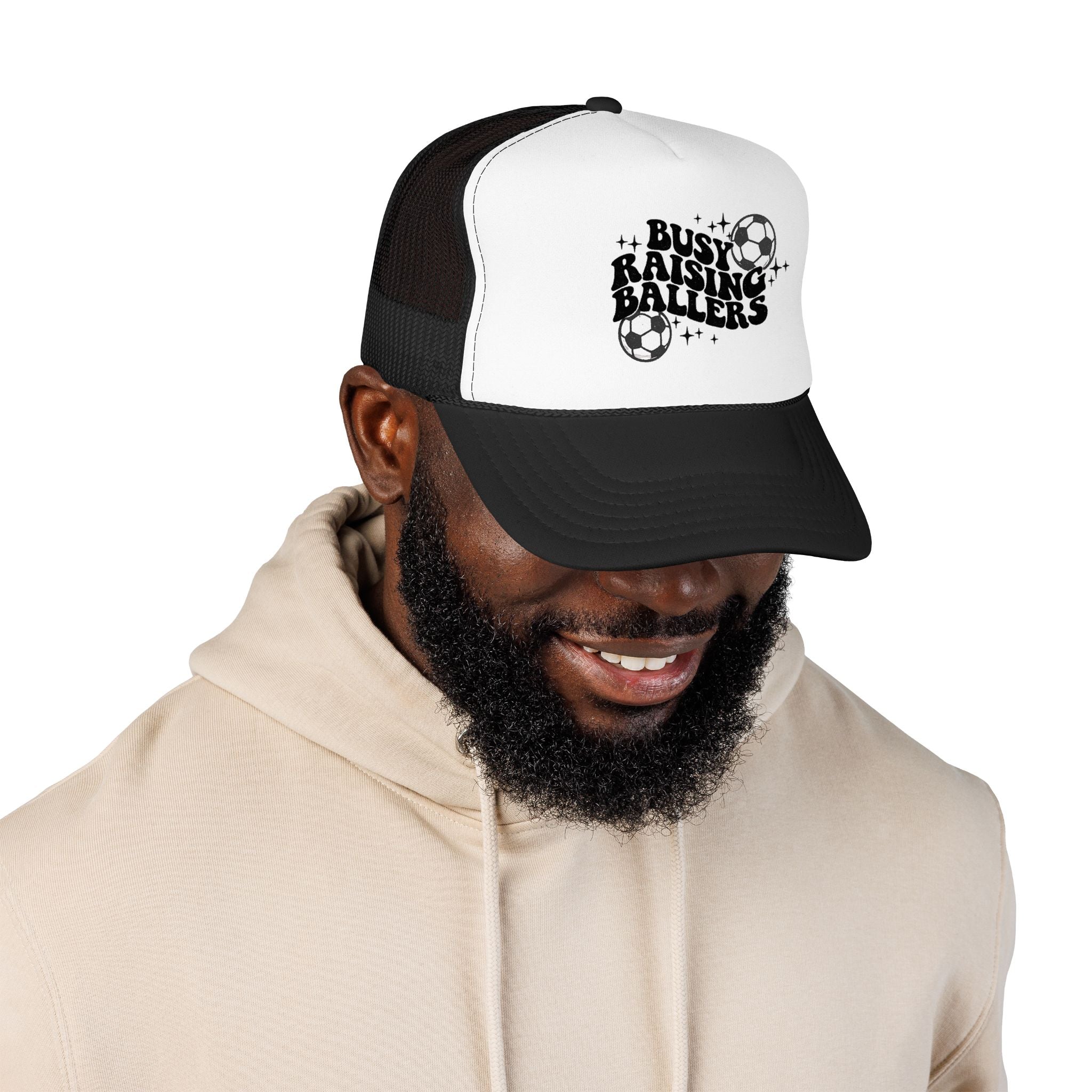Busy Raising Ballers Foam Trucker Hat | Soccer Mom Dad Youth Sports