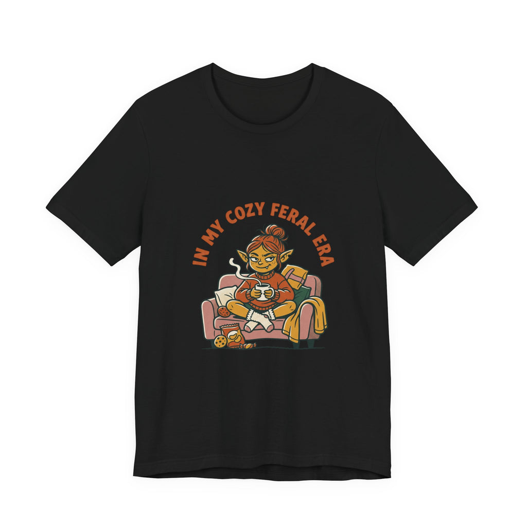 Cozy Feral Era Tee | raccoon cat opossum vintage mascot, chaotic-cute introvert