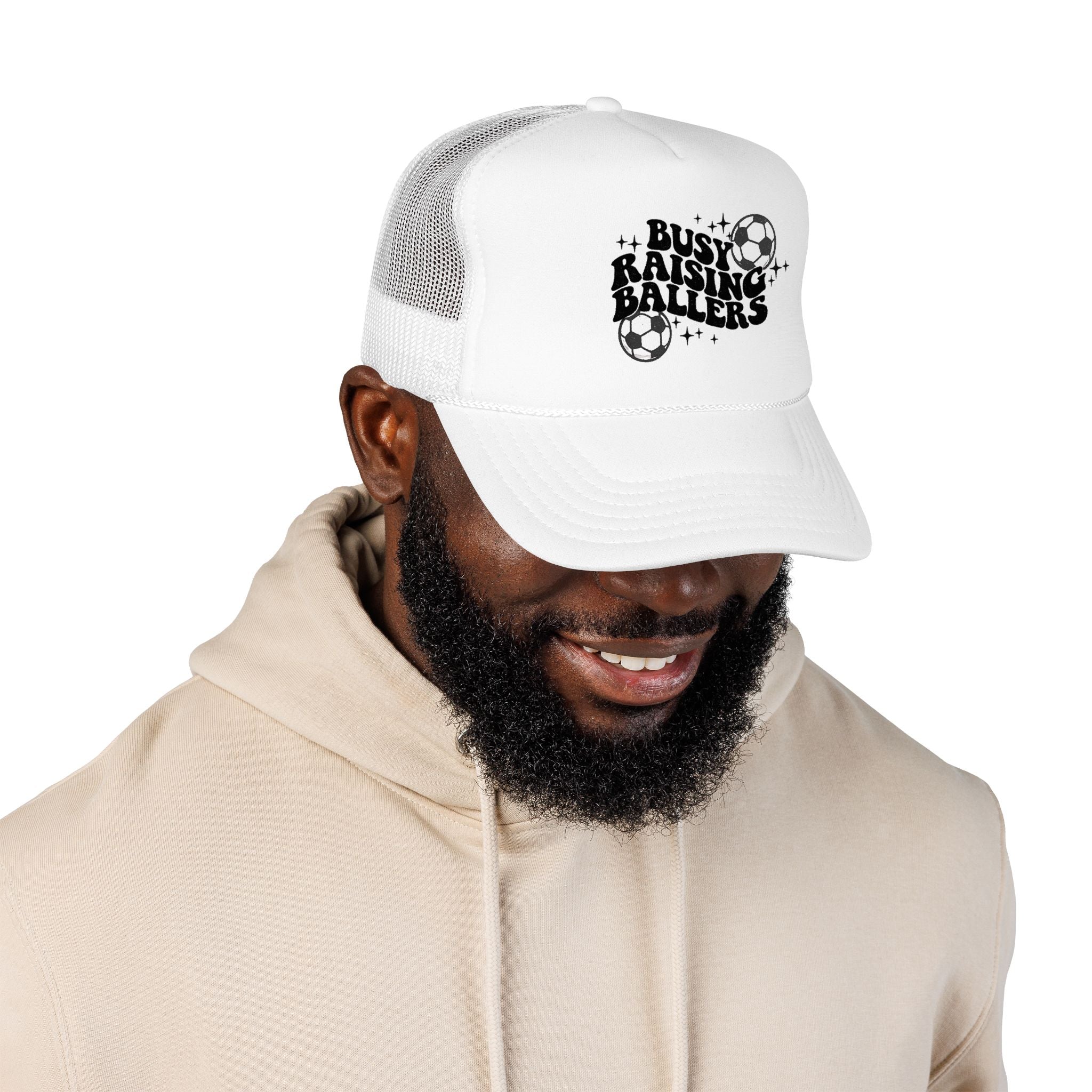 Busy Raising Ballers Foam Trucker Hat | Soccer Mom Dad Youth Sports