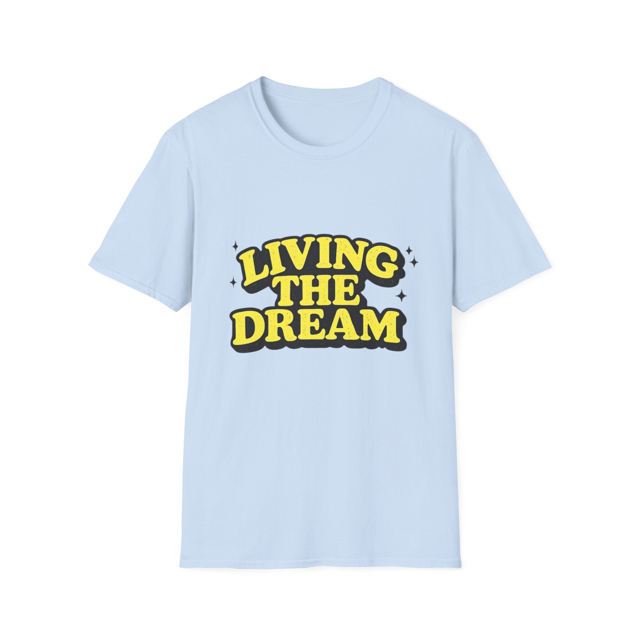 Living The Dream T-Shirt | Retro Yellow Bubble Letter Tee