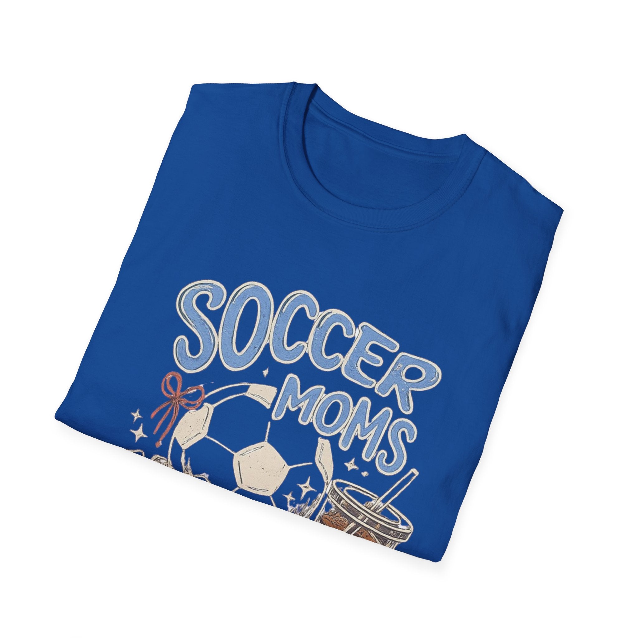 Soccer Moms Club T-Shirt | Soccer Ball, Cleats, Drink Illustration