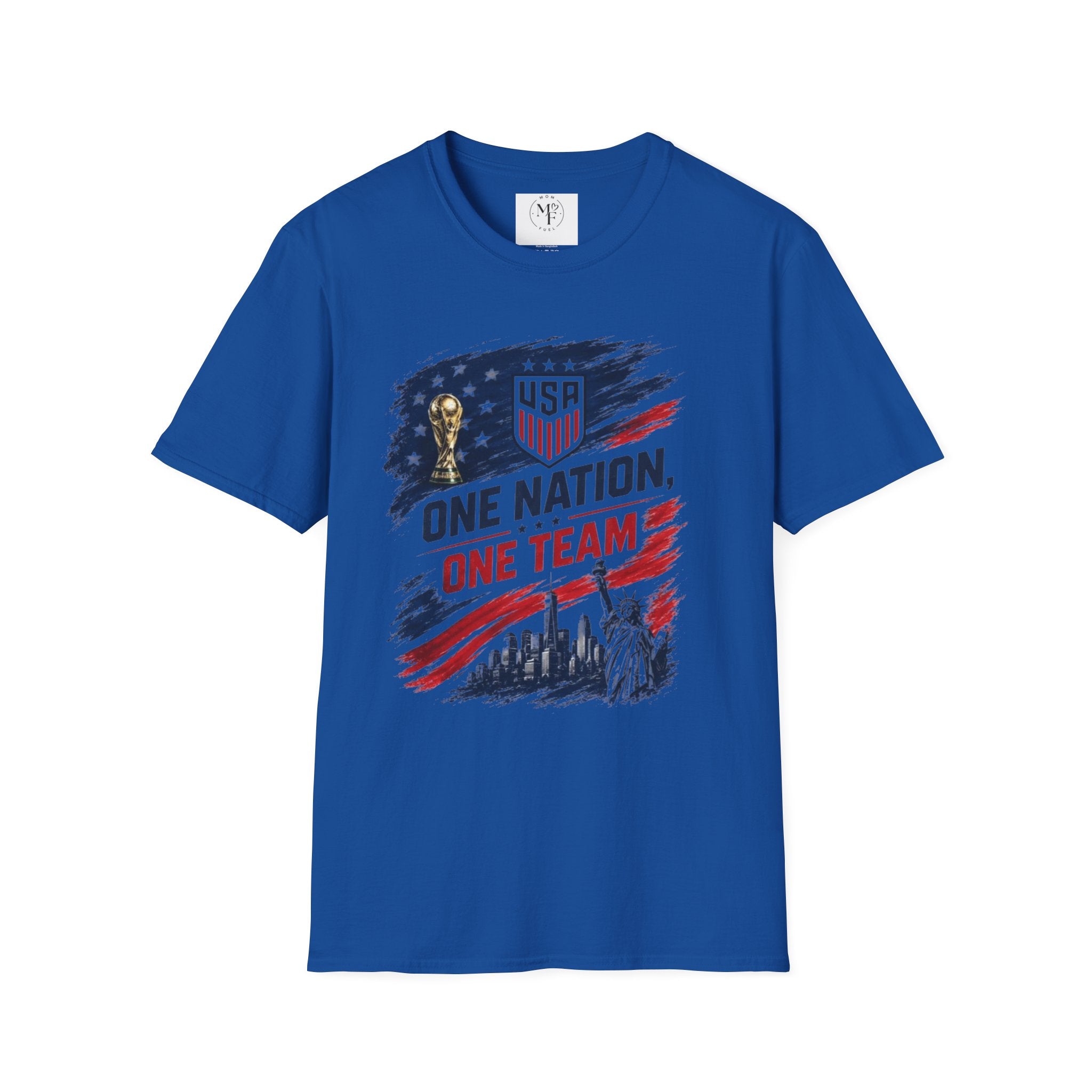 One Nation One Team T-Shirt | USA Flag, Statue of Liberty, Soccer Emblem