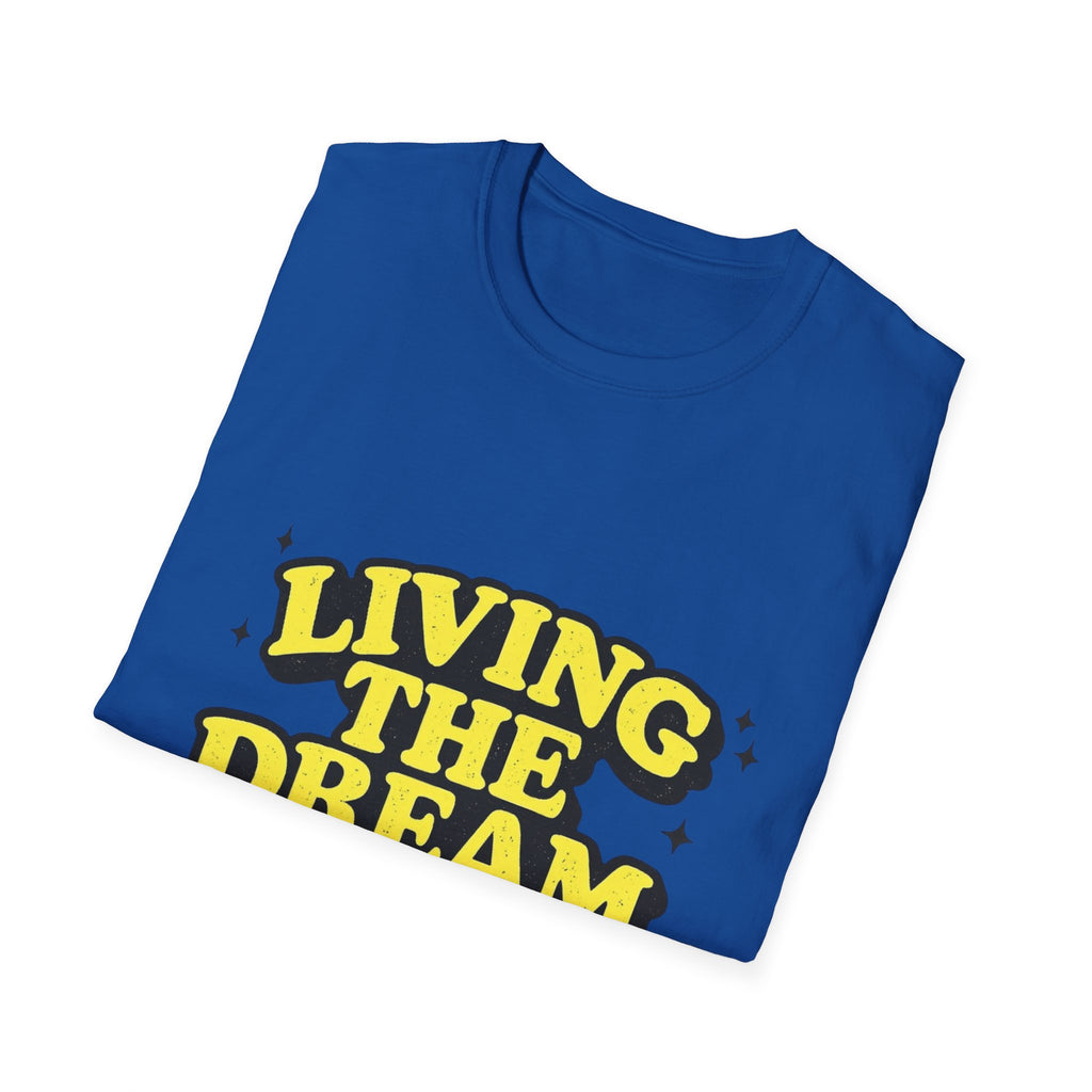 Living The Dream T-Shirt | Retro Yellow Bubble Letter Tee