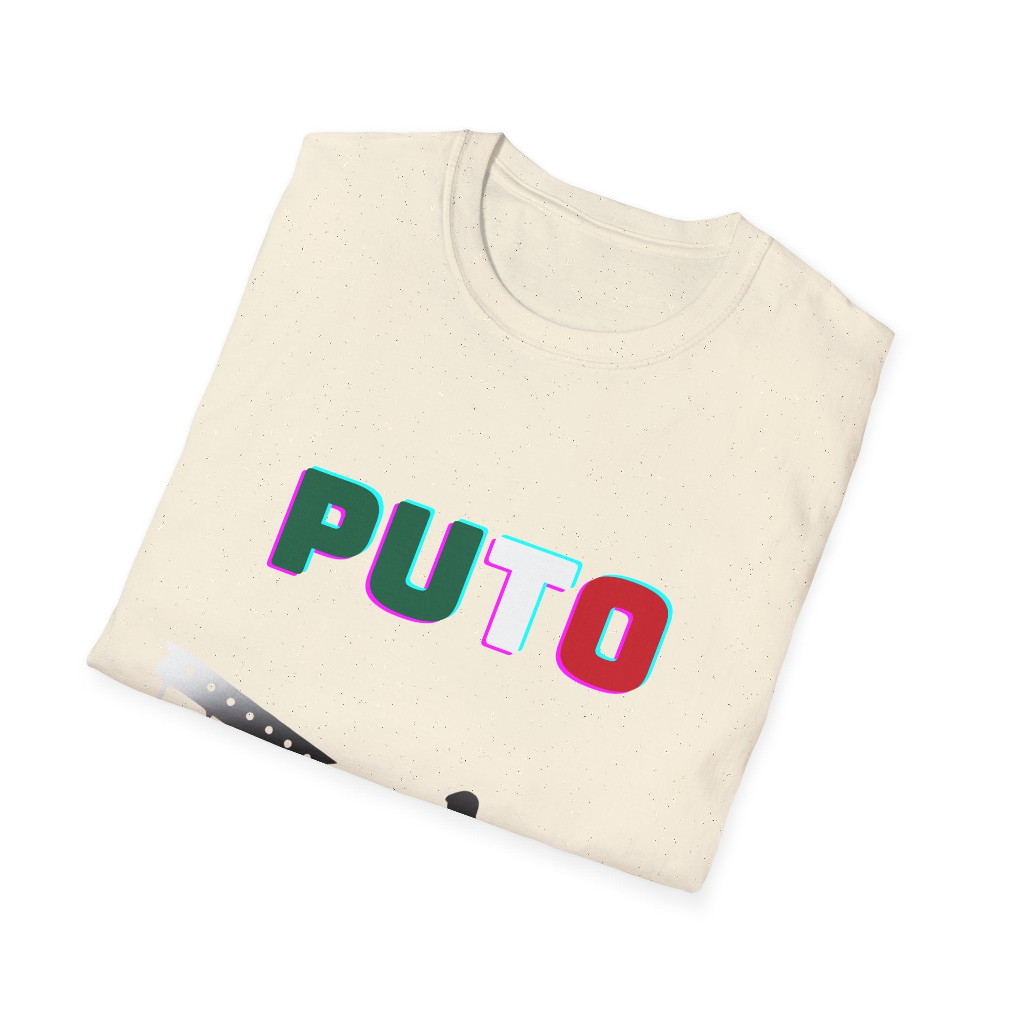 PUTO soccer penalty kick T-Shirt | stadium silhouette, bold typography