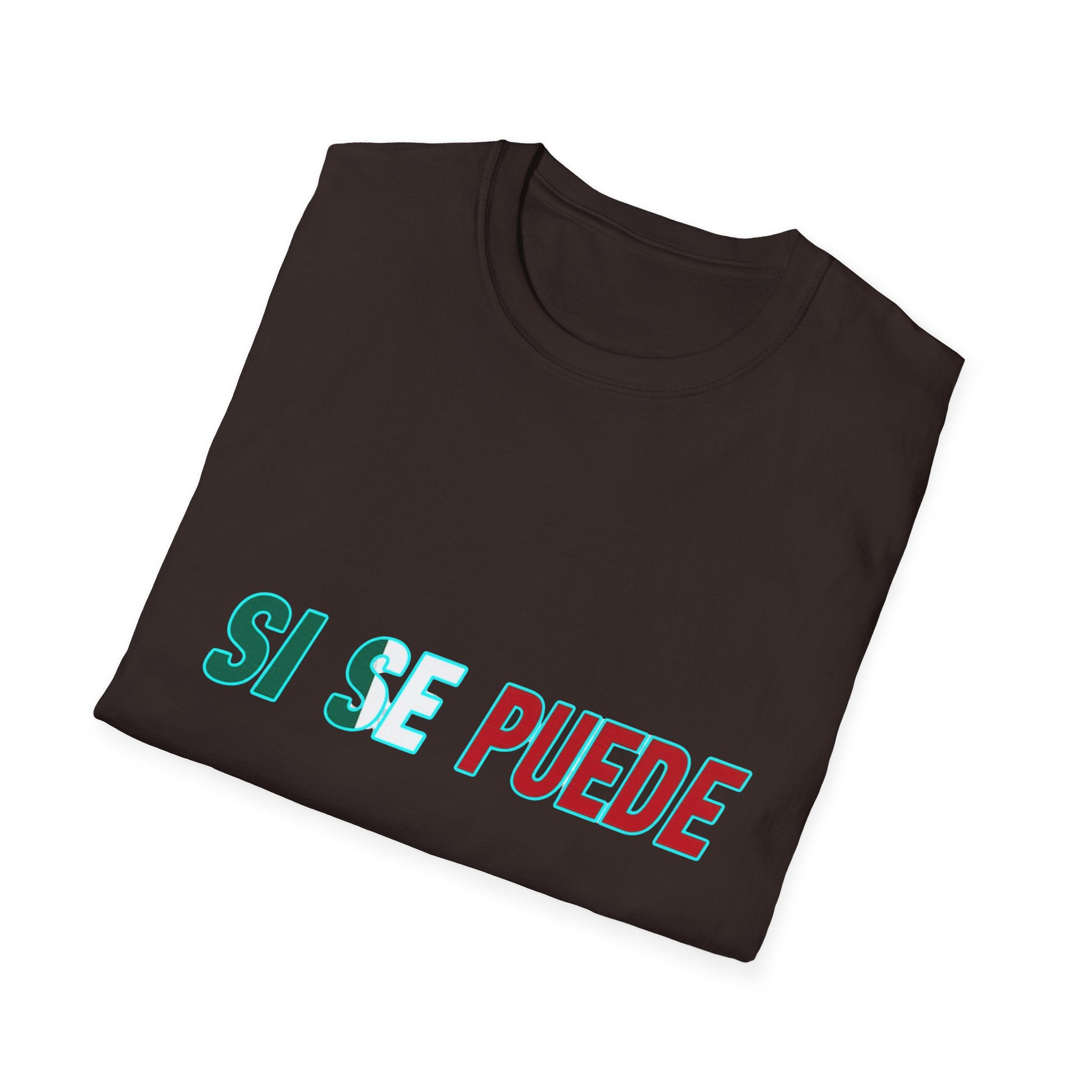 Si Se Puede T-Shirt | Spanish Empowerment Phrase, Green & Red Text