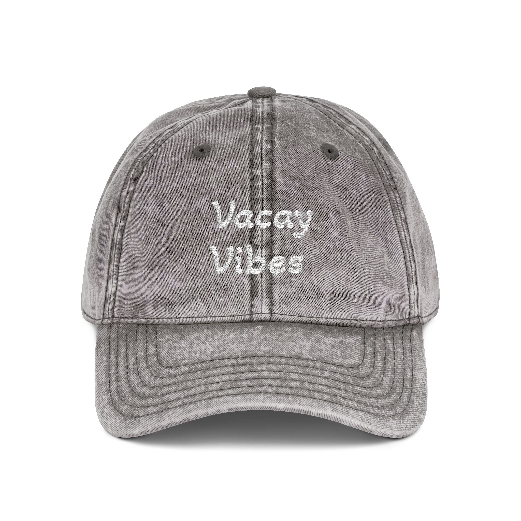 Vacay Vibes Embroidered Vintage Cap – Washed Red Baseball Hat