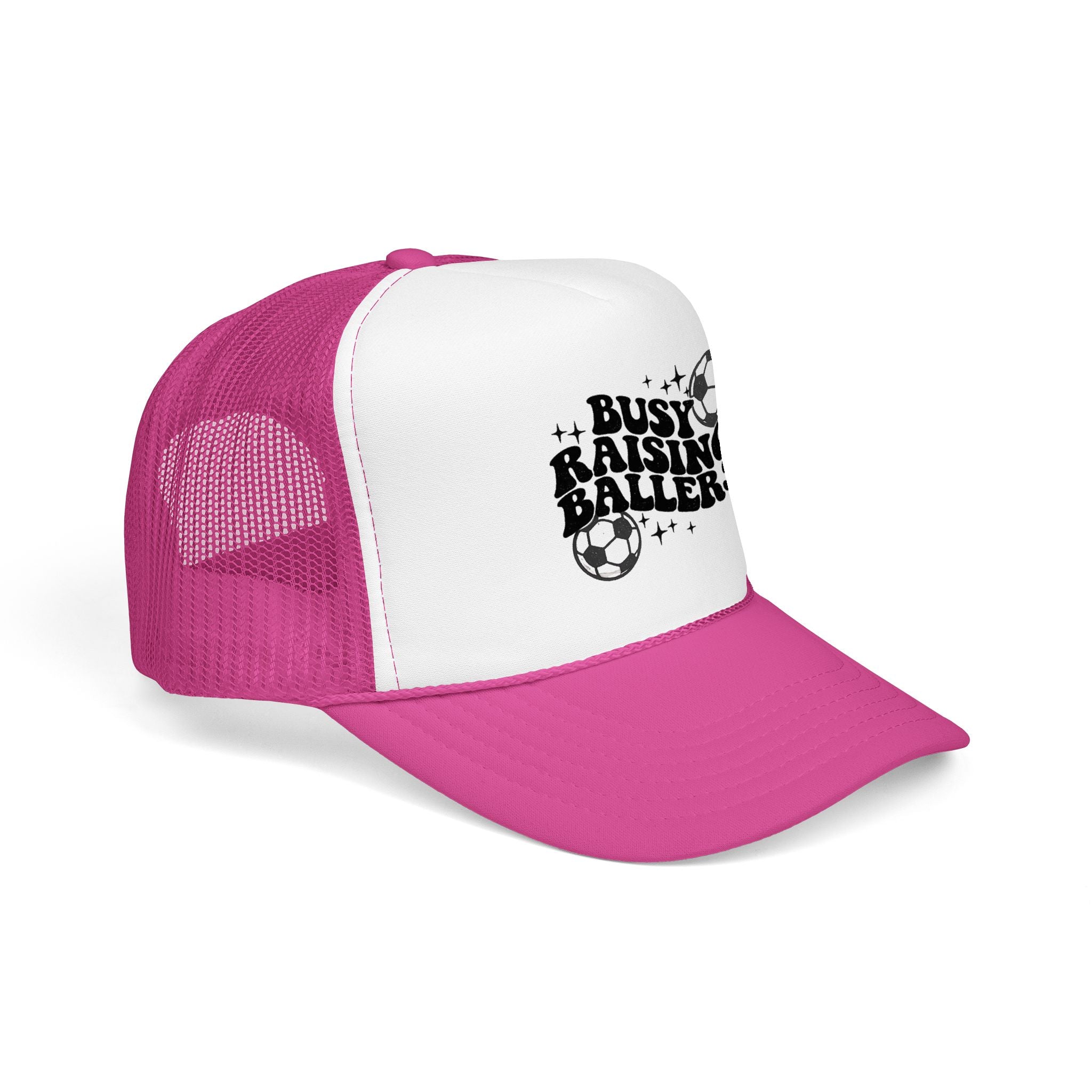 Busy Raising Ballers Foam Trucker Hat | Soccer Mom Dad Youth Sports