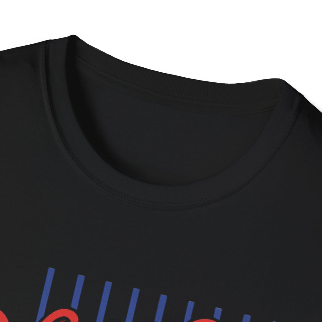 Hit the Dang Ball T-Shirt | Baseball Script Design, Striped Background