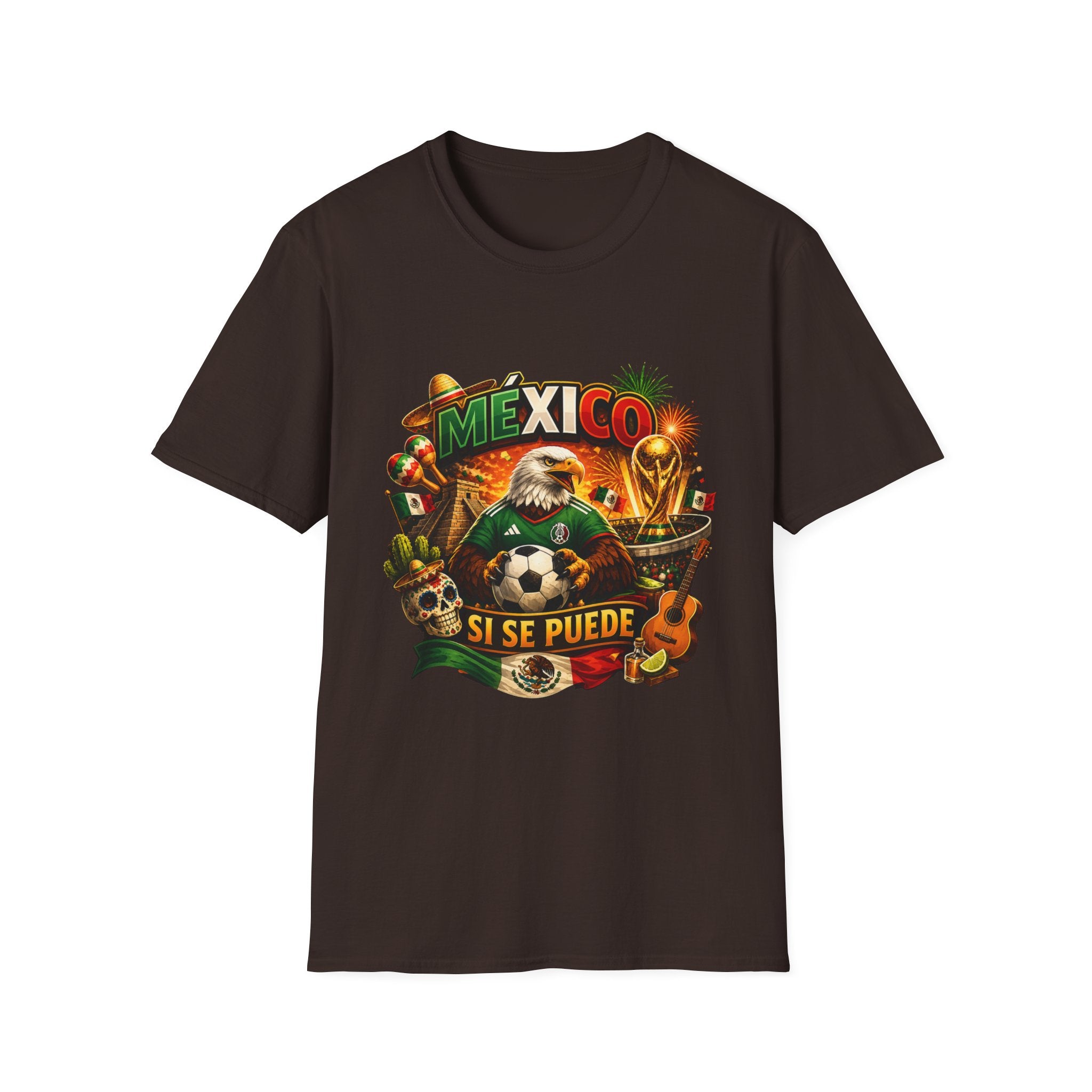 Mexico Si Se Puede T-Shirt | Mexican Eagle, Soccer, Guitar, Sombrero