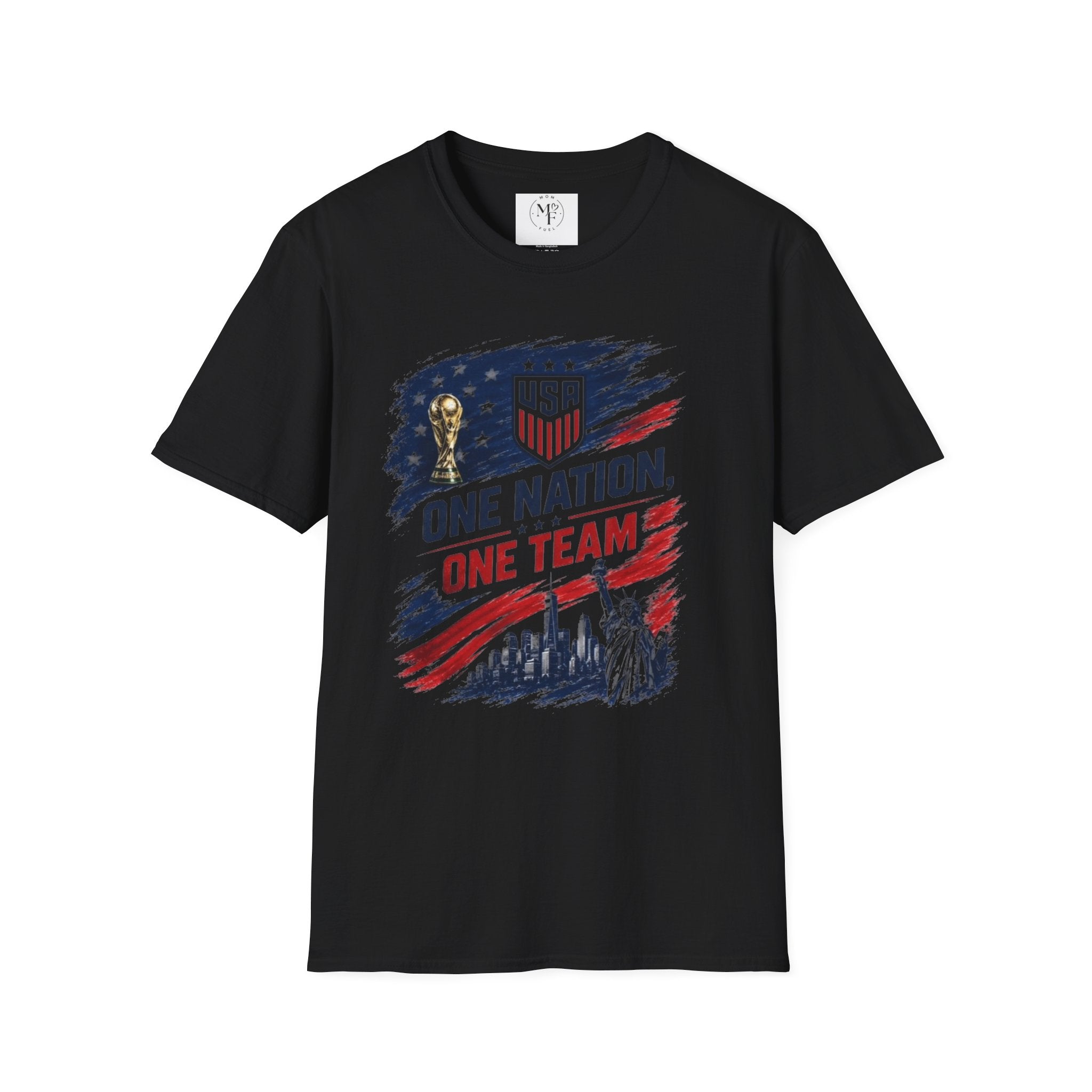 One Nation One Team T-Shirt | USA Flag, Statue of Liberty, Soccer Emblem