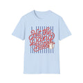 Hit the Dang Ball T-Shirt | Baseball Script Design, Striped Background