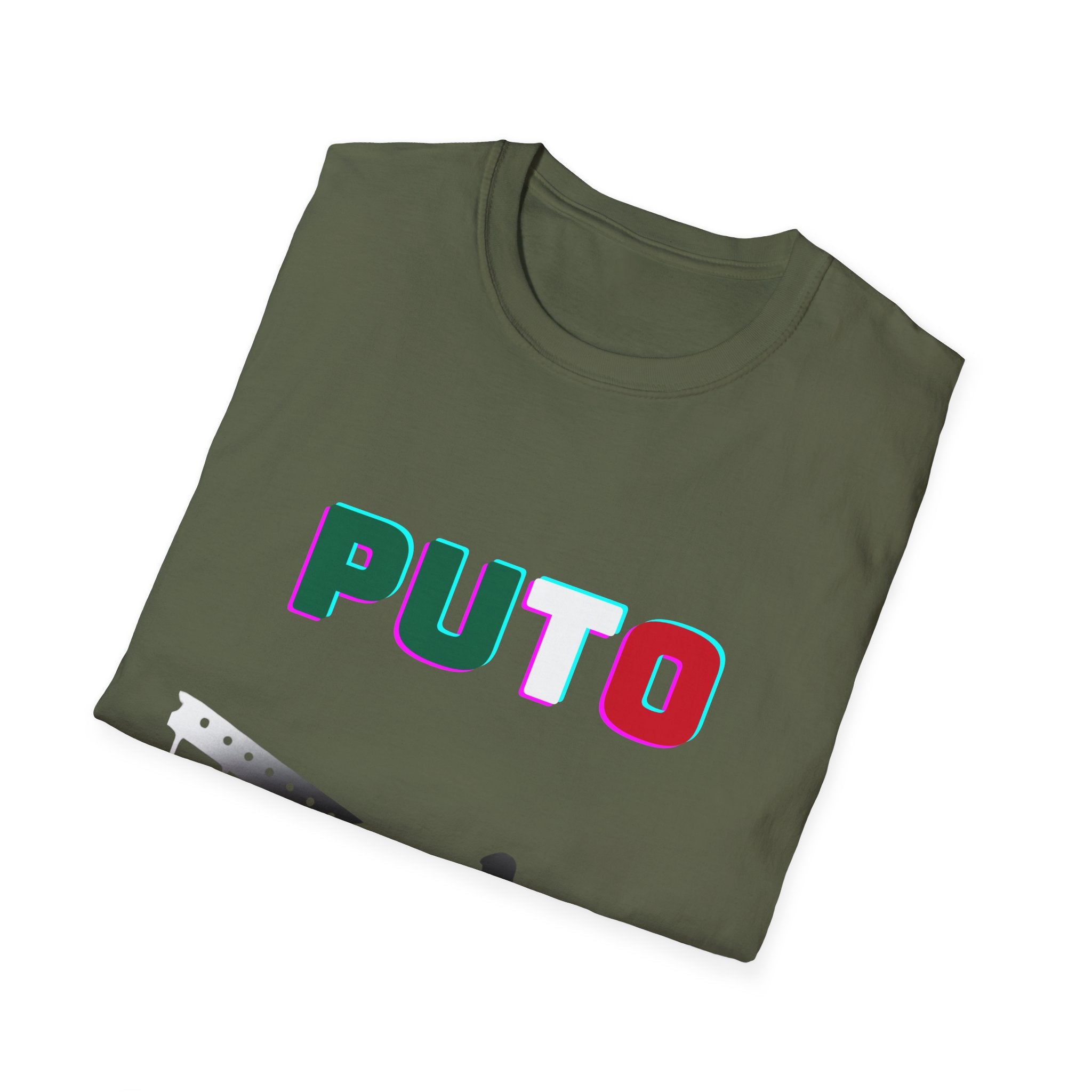 PUTO soccer penalty kick T-Shirt | stadium silhouette, bold typography