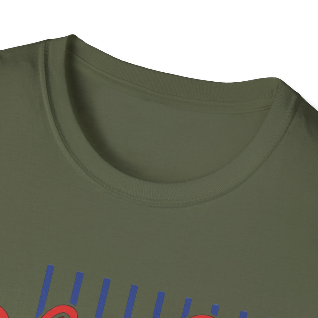 Hit the Dang Ball T-Shirt | Baseball Script Design, Striped Background