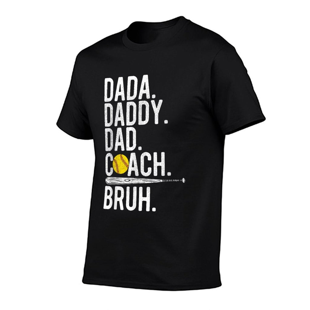 Dada Daddy Dad Bruh Vintage Softball Coach Dad Family Humor  Wrinkle-resistant T-Shirt