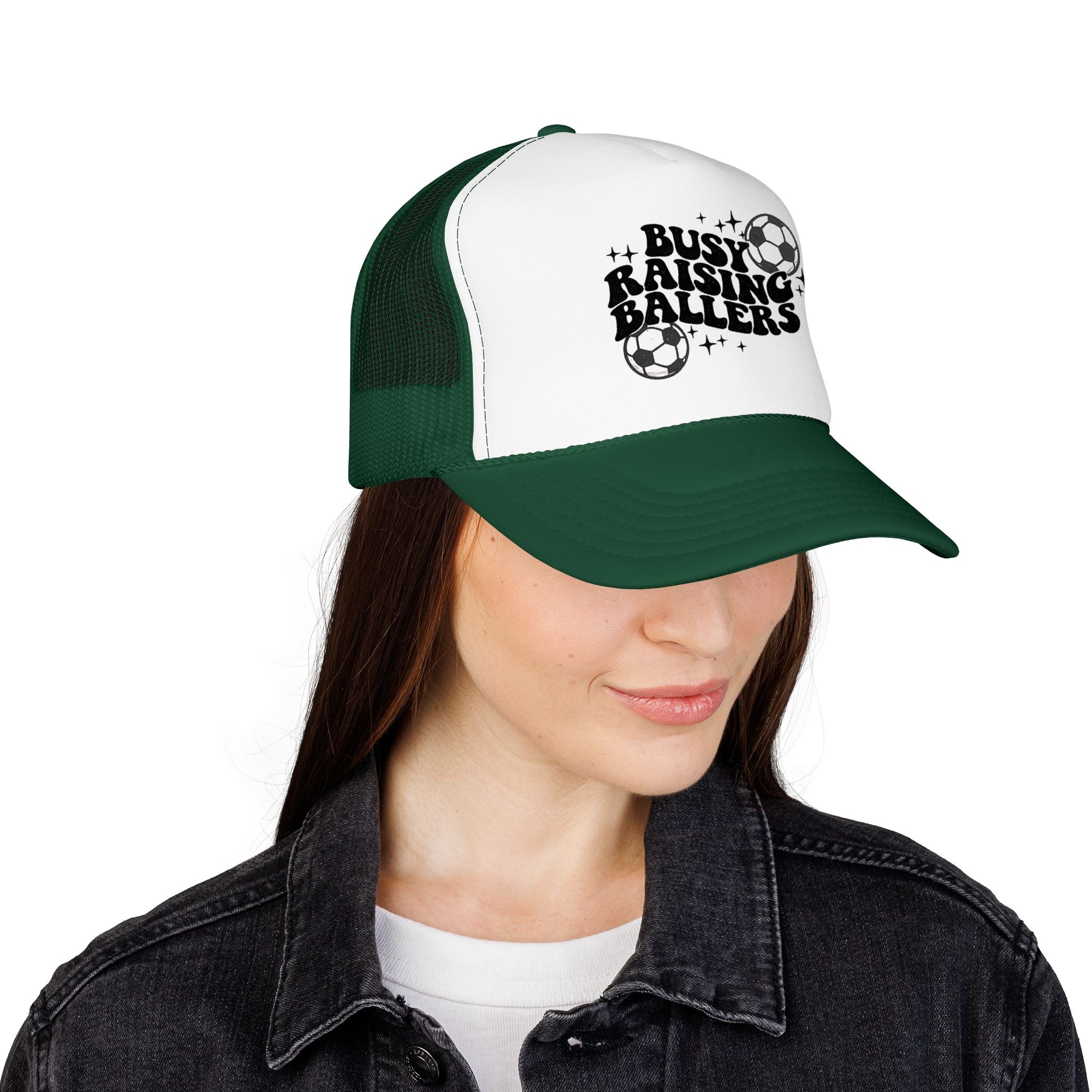Busy Raising Ballers Foam Trucker Hat | Soccer Mom Dad Youth Sports
