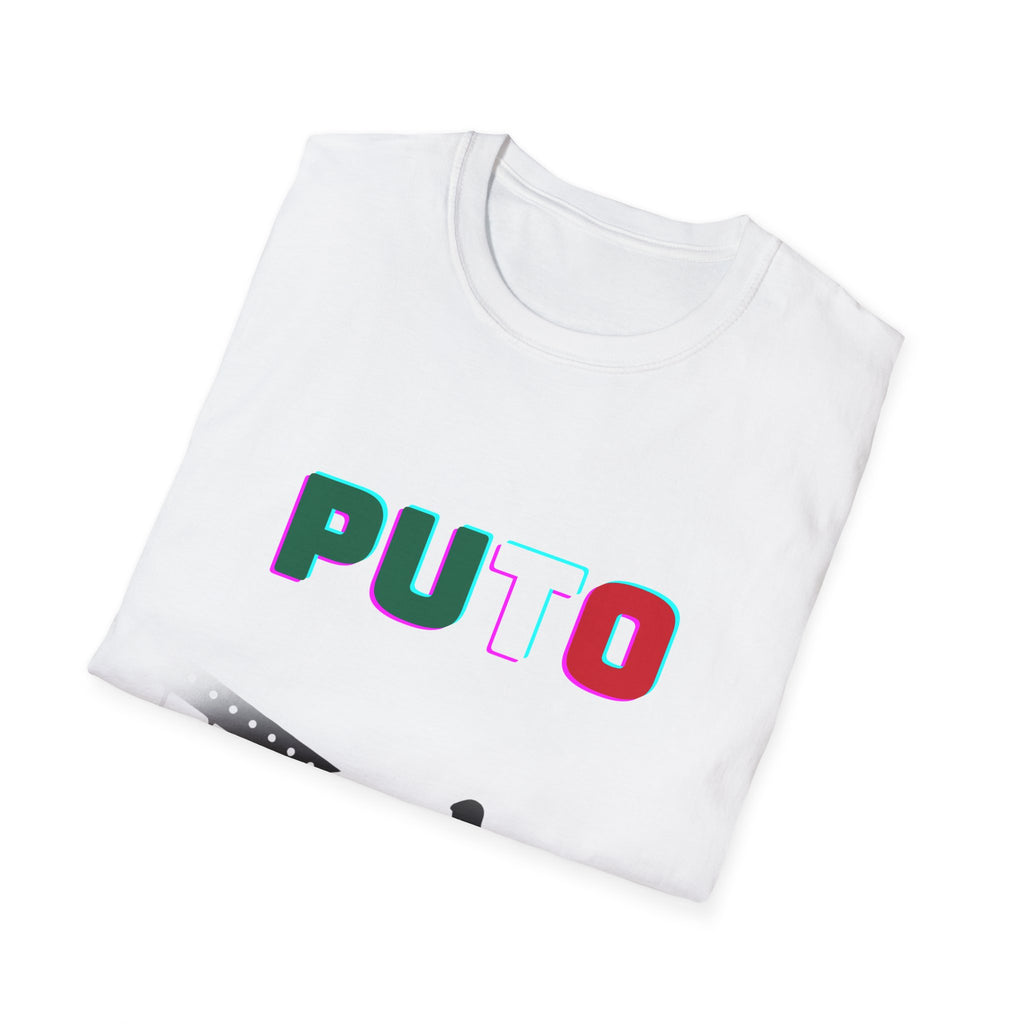 PUTO soccer penalty kick T-Shirt | stadium silhouette, bold typography