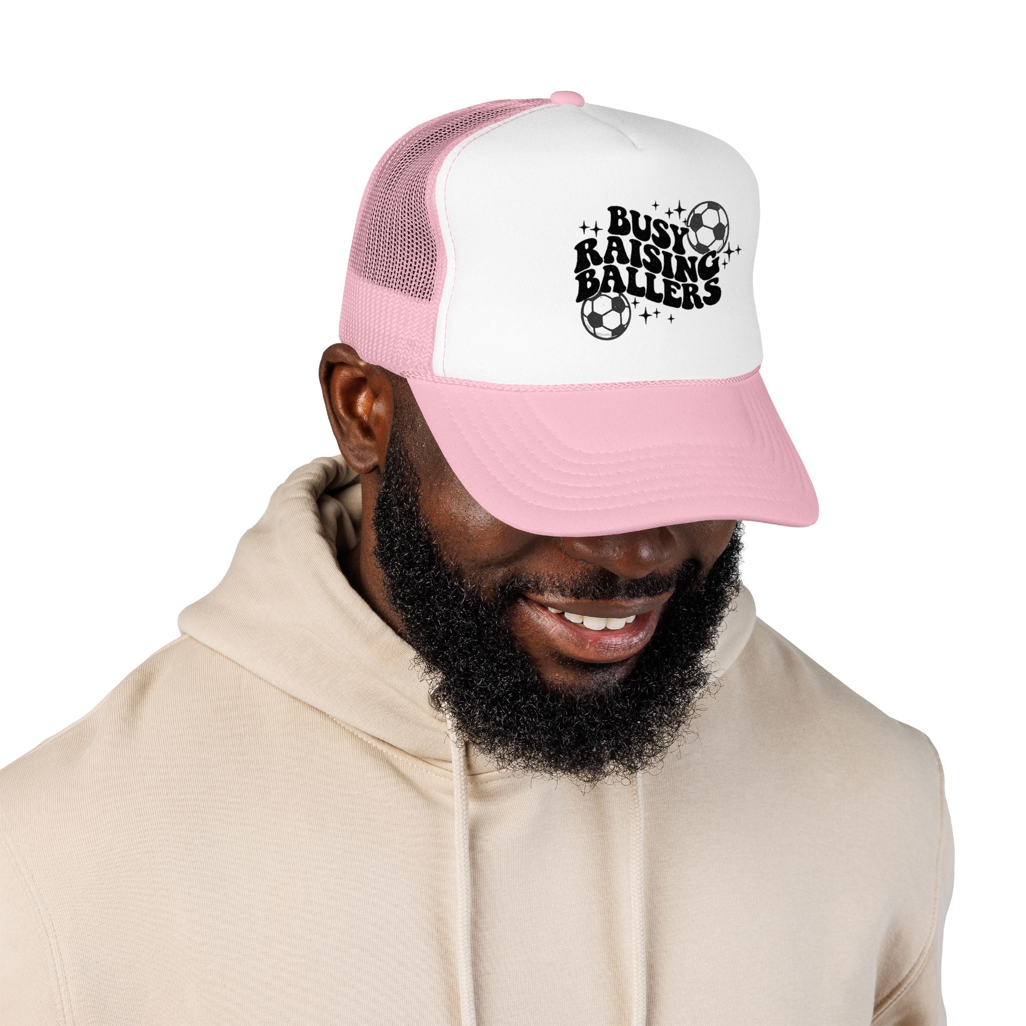 Busy Raising Ballers Foam Trucker Hat | Soccer Mom Dad Youth Sports
