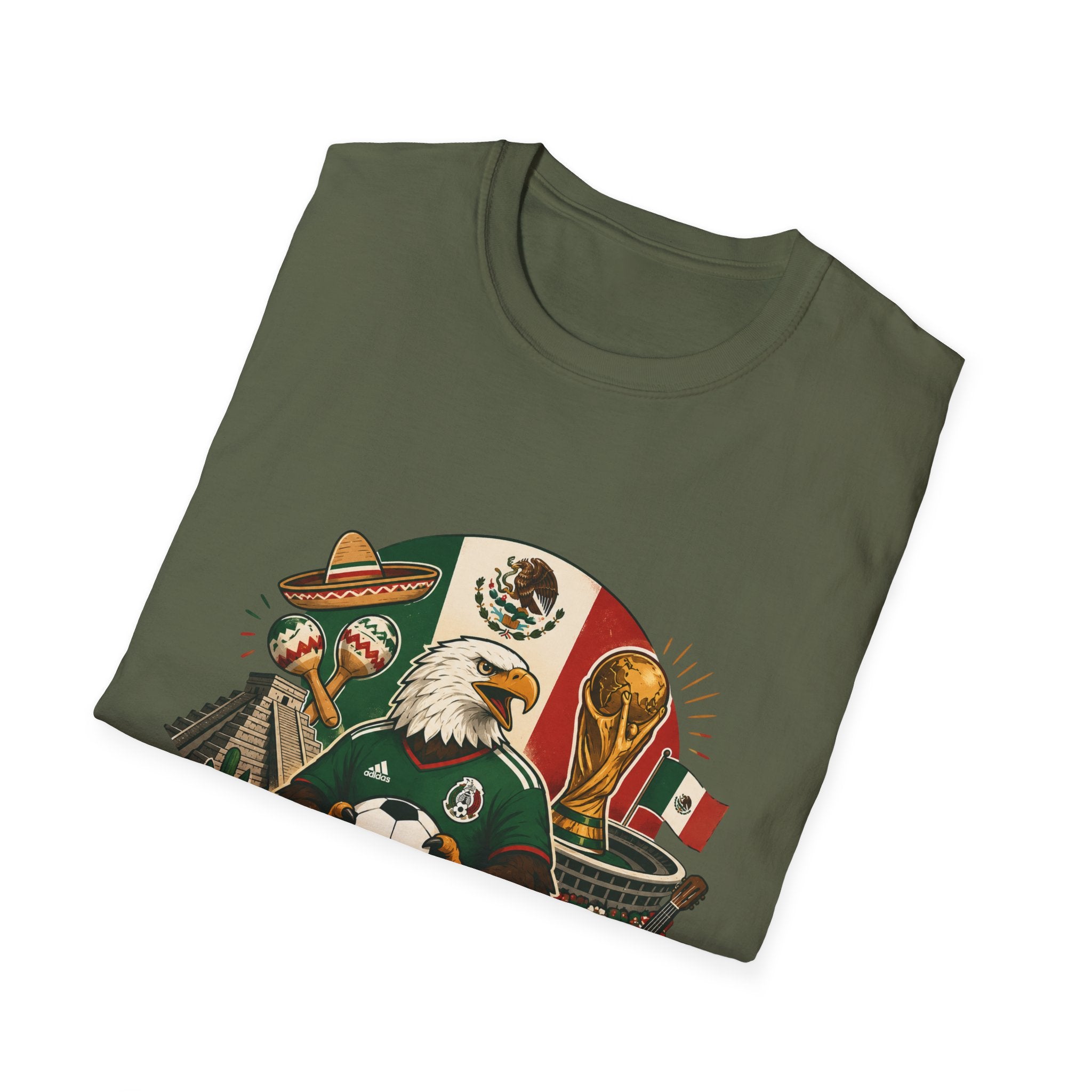 Si Se Puede Mexican Soccer Crest T-Shirt | Eagle, Sombrero, Football, Flag