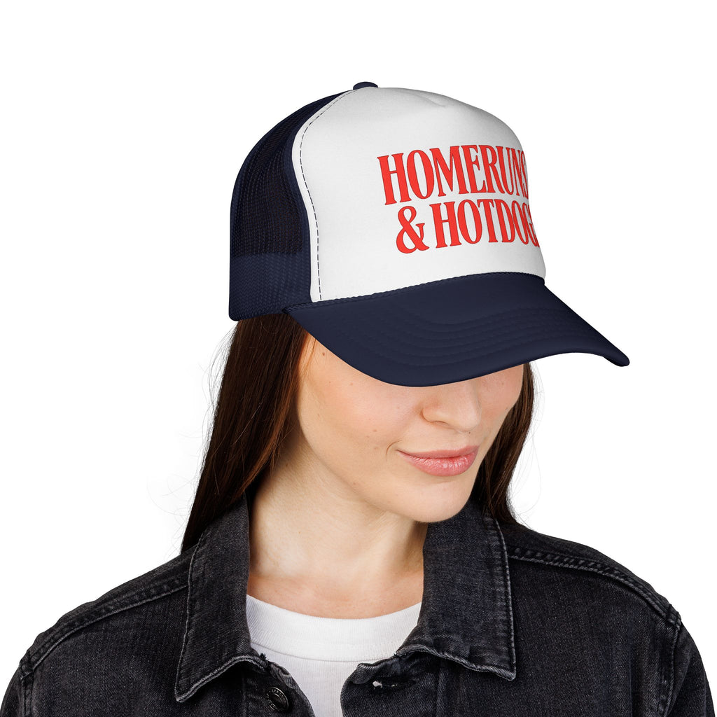 Homeruns & Hotdogs Trucker Cap | Baseball Theme Mesh Hat