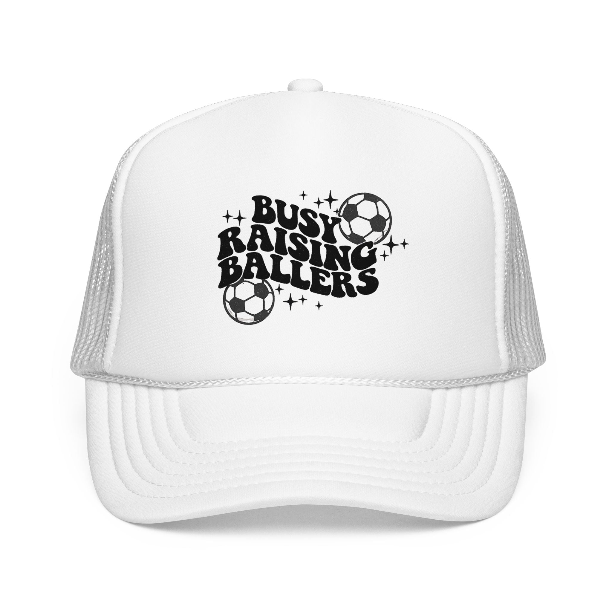 Busy Raising Ballers Foam Trucker Hat | Soccer Mom Dad Youth Sports