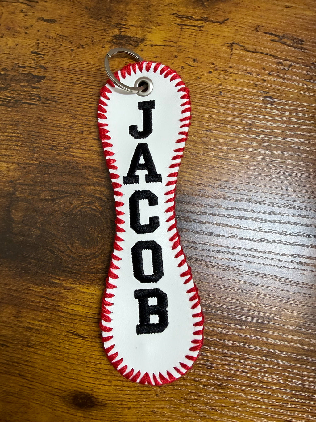 Personalized Embroidered Baseball or Softball Bag Tag | Keychain