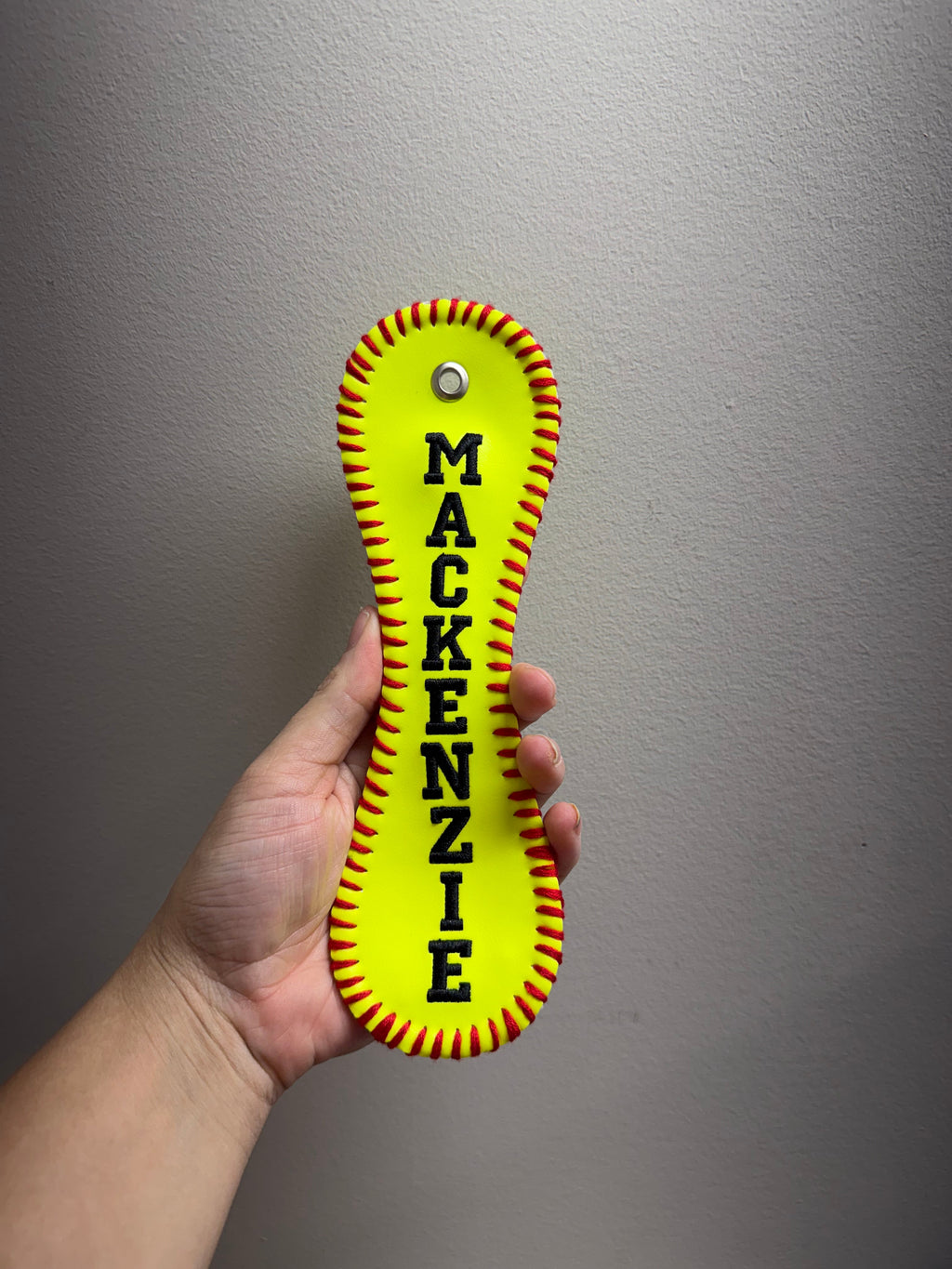 Personalized Embroidered Baseball or Softball Bag Tag | Keychain