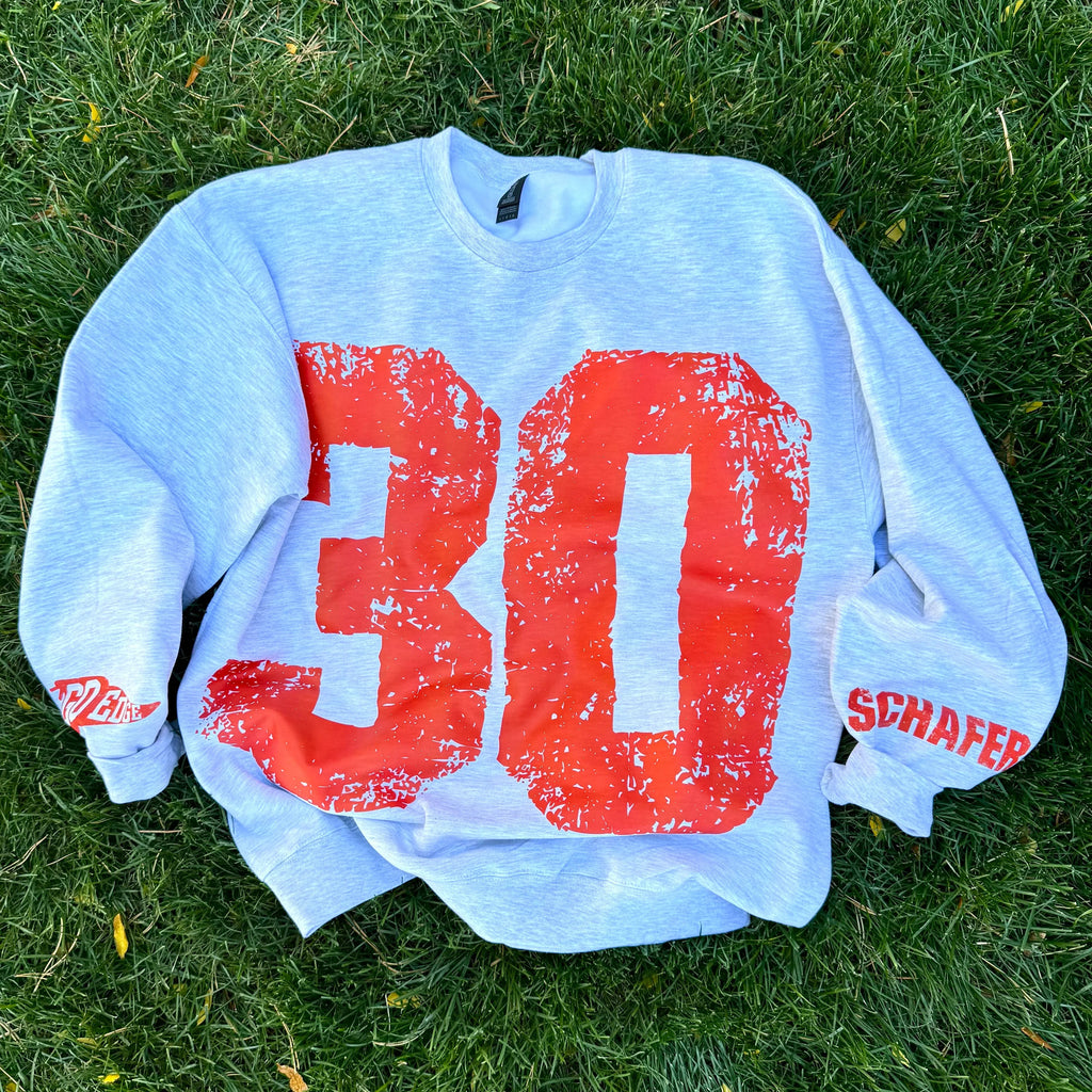 Custom #1 Fan Grunge Oversized Crewneck Sweatshirt | Vintage Distressed Team Sweatshirt | Game Day Outfit | Personalized Fan Gift