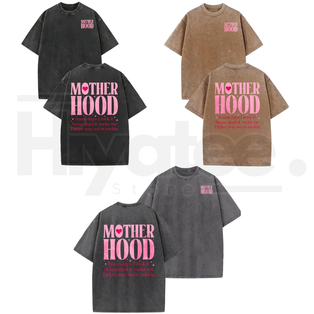 Washed Cotton Mom Life T-Shirt – Relaxed Fit Oversized Graphic Tee, Mother’s Day Gift